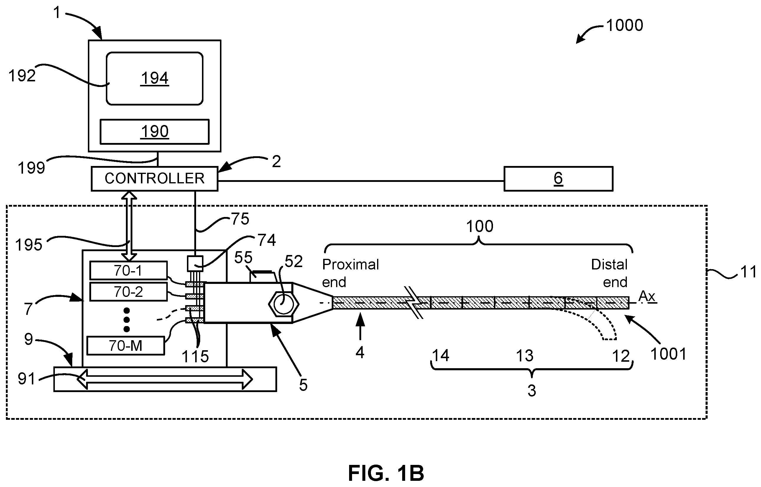 Patent US12426957 Figure 2 – Bendable medical device with multiple position sensors
