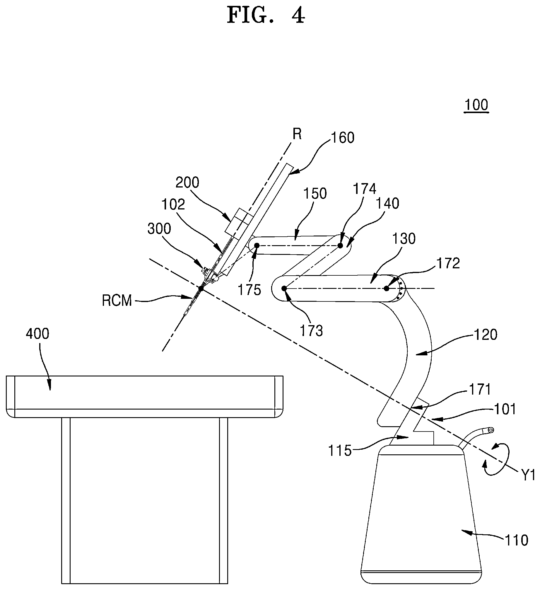 Patent US12426967 Figure 4 – Surgical robot arm
