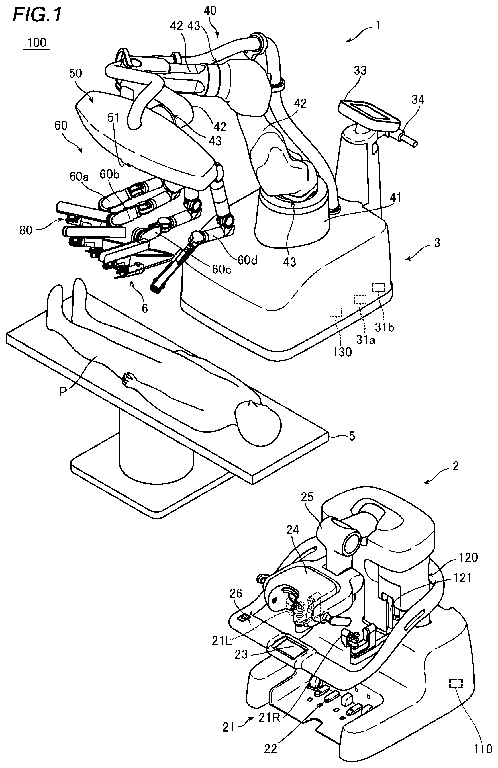 Patent US12426973 Figure 1 – Surgical robot and robotic surgical system