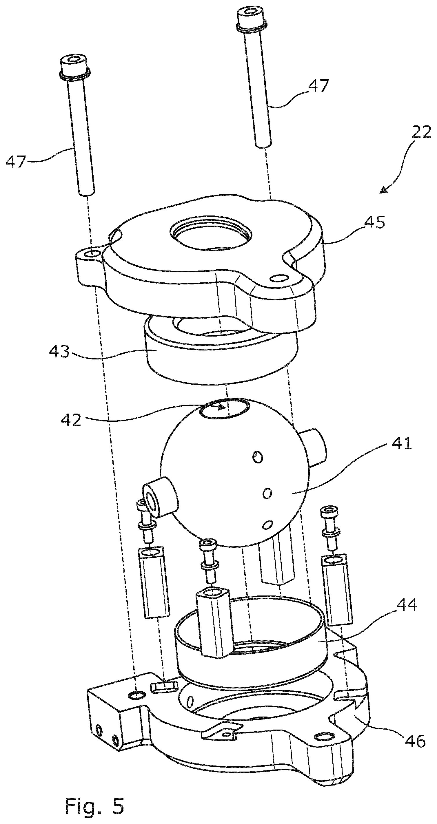 Patent US12426986 Figure 4 – Balancing, positioning and fixating assembly