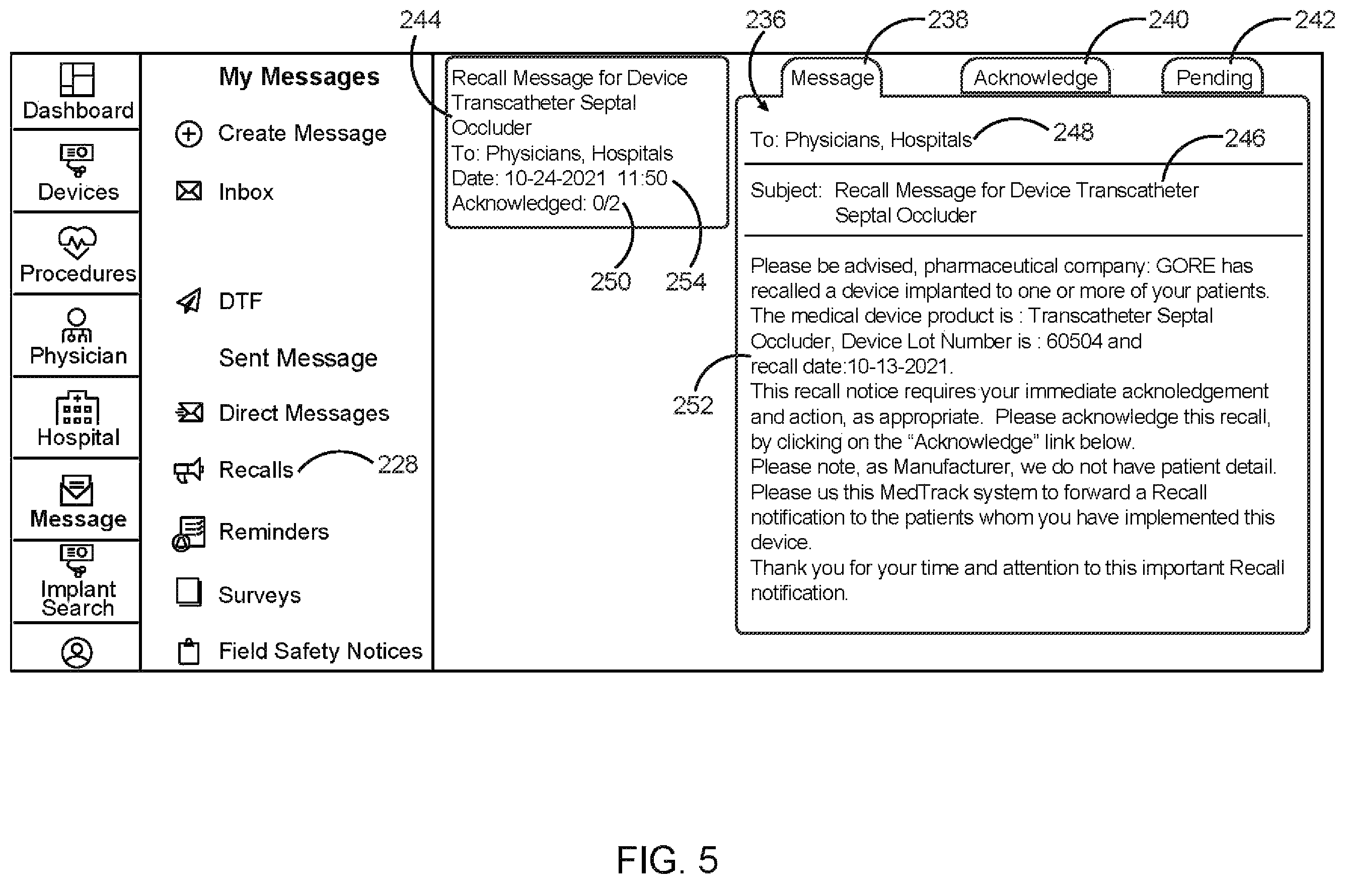 Patent US12426987 Figure 5 – Medical implant tracking system