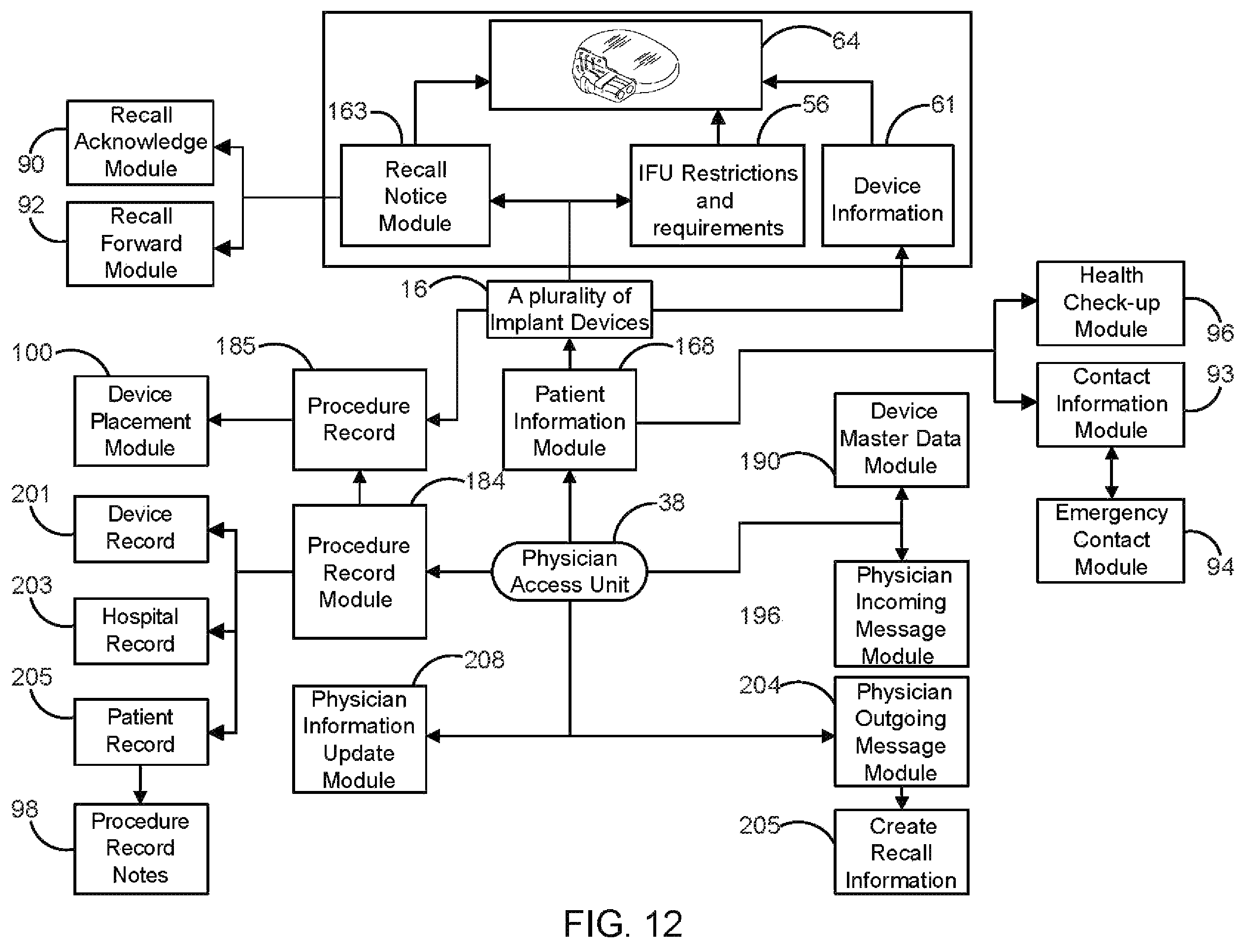 Patent US12426987 Figure 12 – Medical implant tracking system