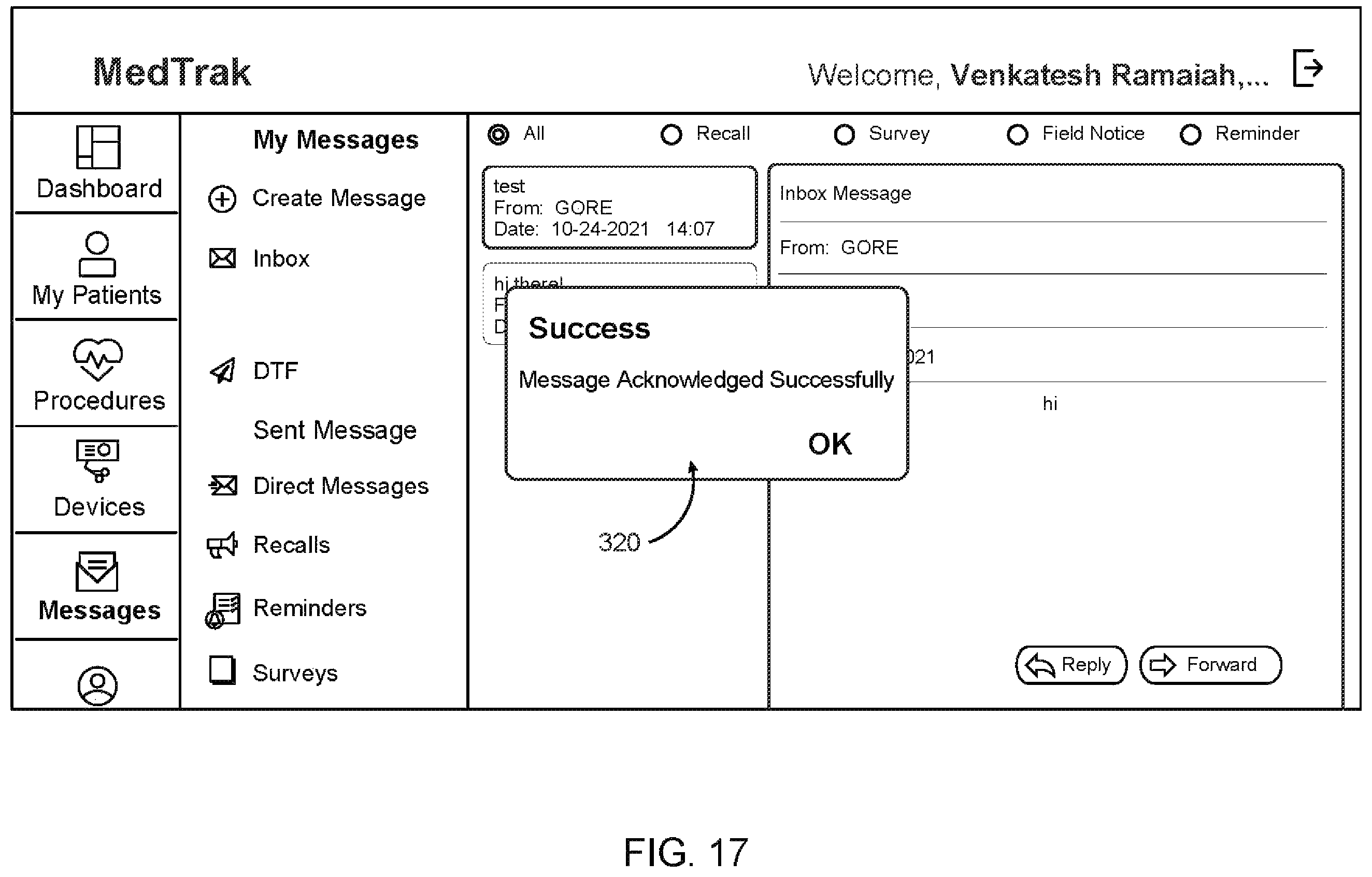 Patent US12426987 Figure 17 – Medical implant tracking system