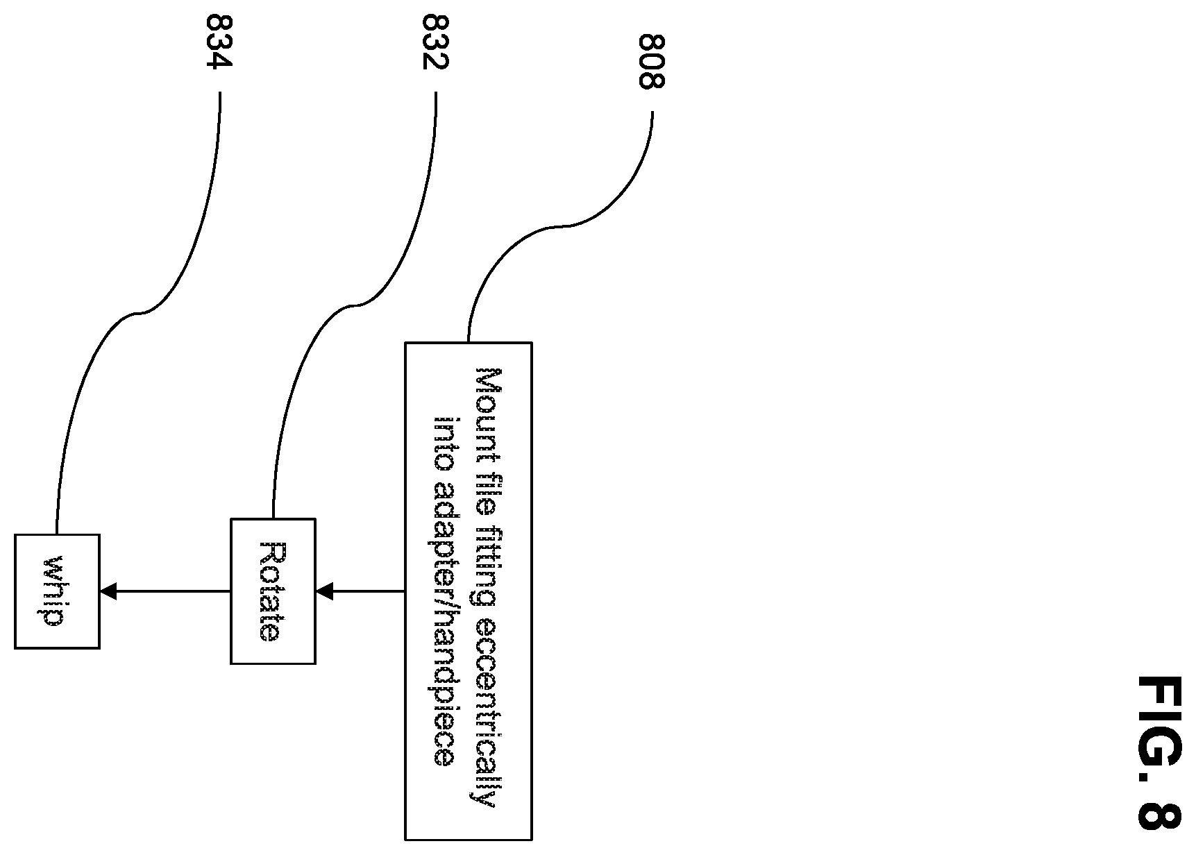 Patent US12426990 Figure 8 – Handpiece adapter for an endodontic file