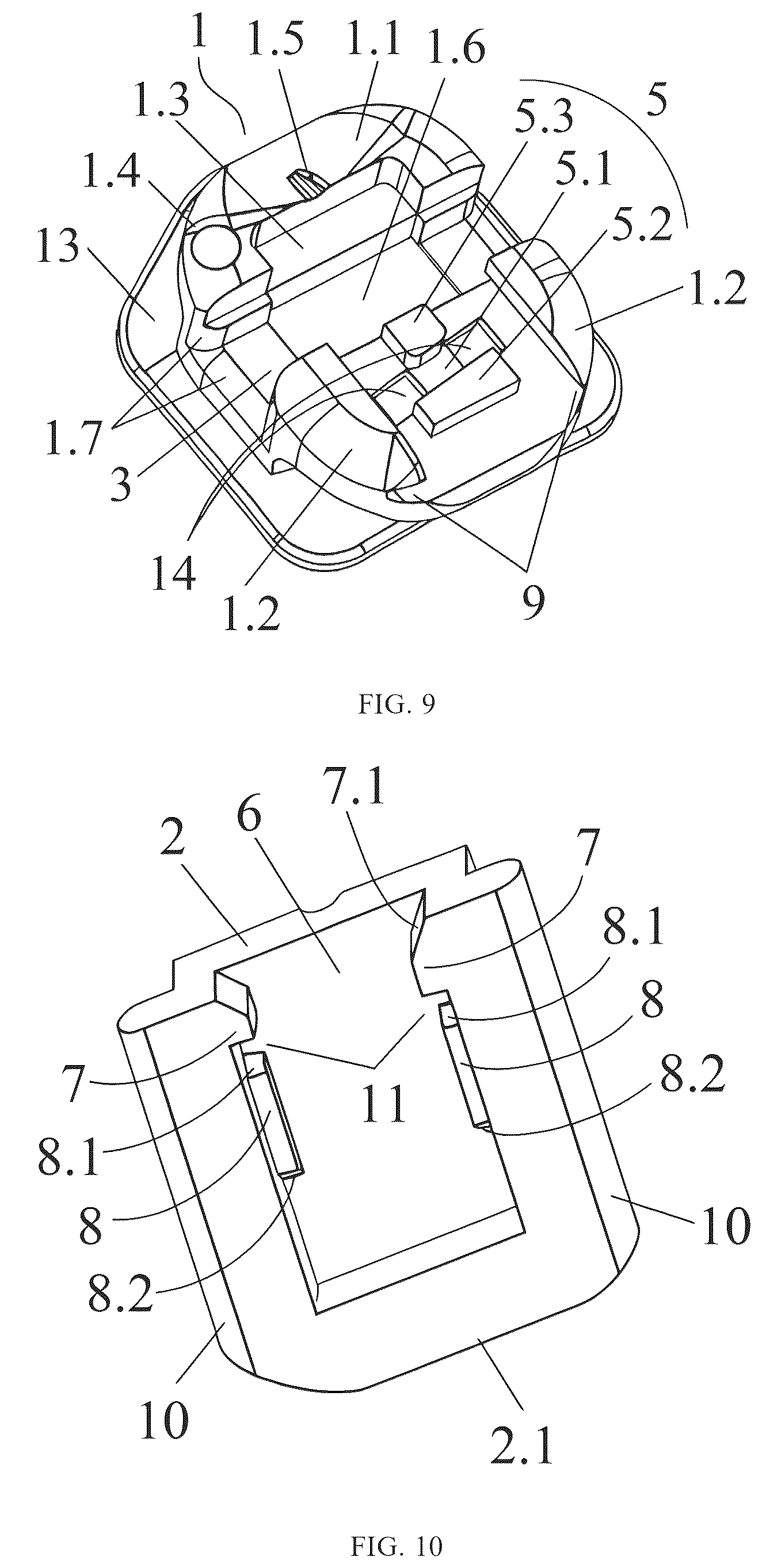 Patent US12426995 Figure 5 – Orthodontic self-locking system adapted to ribbon arch wire