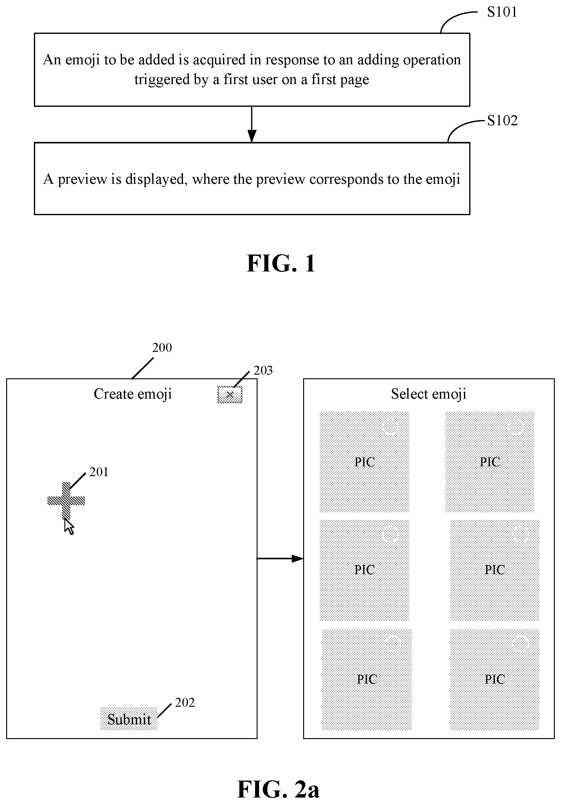 Patent US12430001 Figure 1 – Emoji preview method and apparatus, device and medium