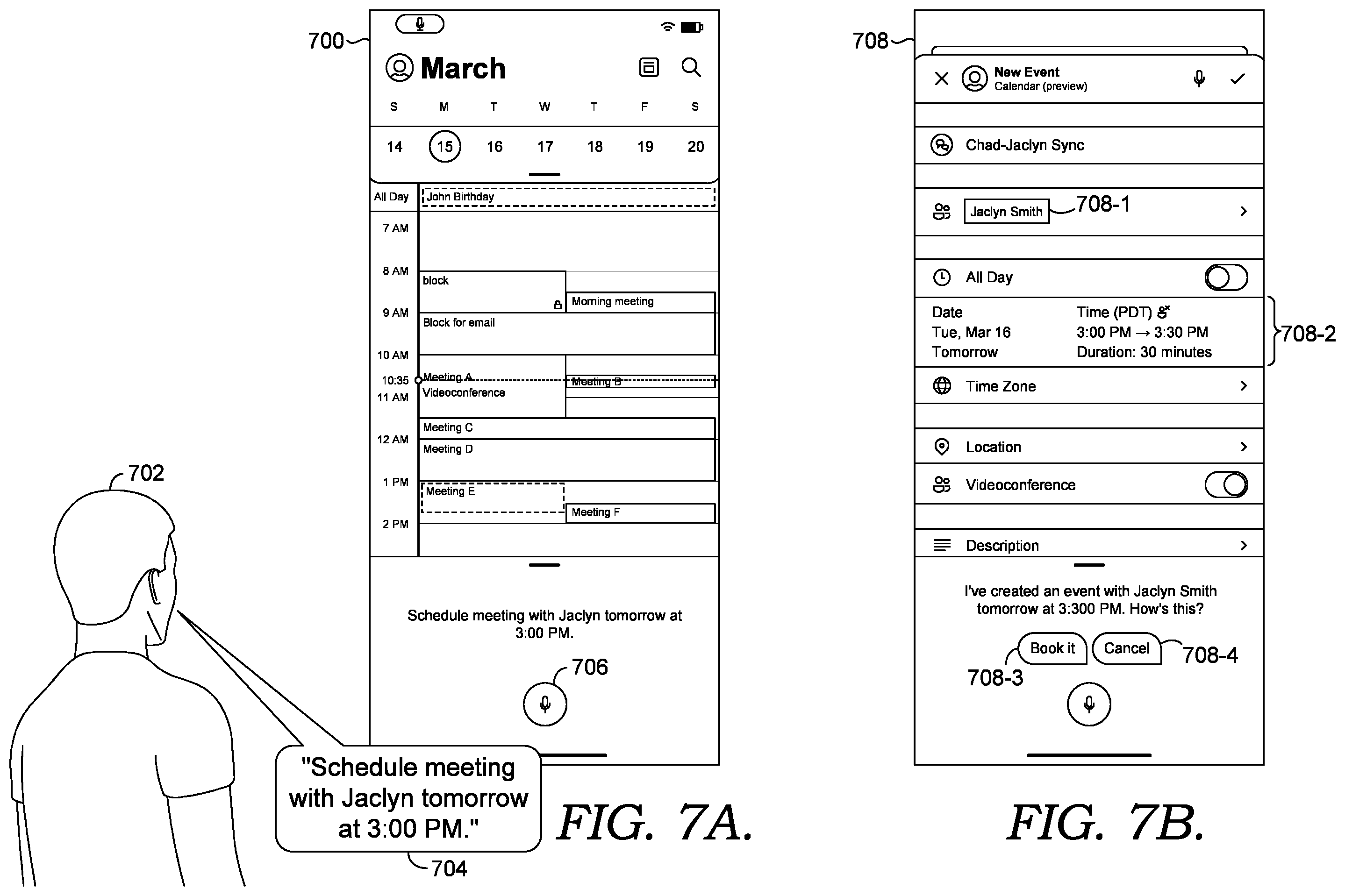 Patent US12430011 Figure 8 – Voice assistant-enabled client application with user view context and multi-modal input support