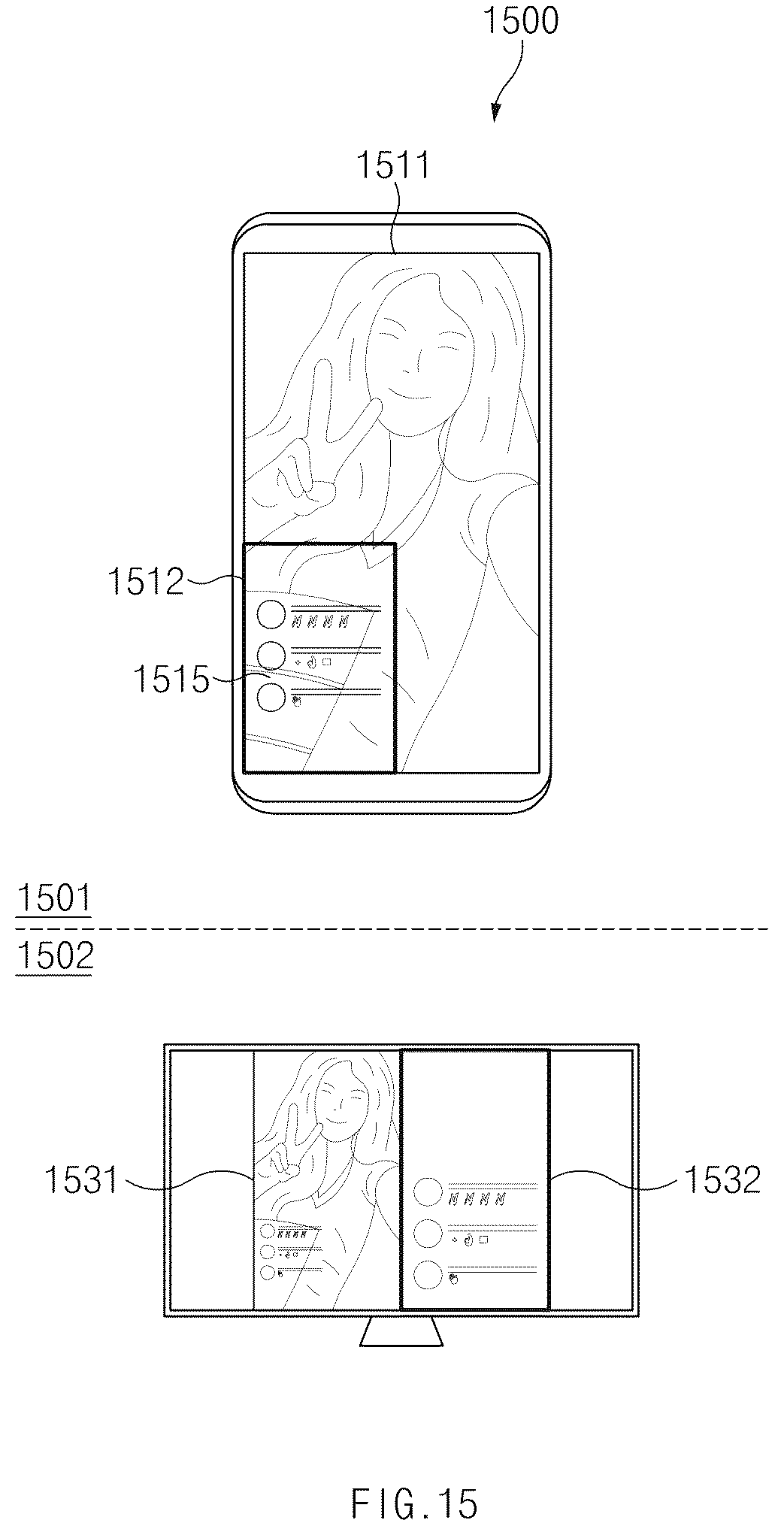 Patent US12430091 Figure 15 – Screen sharing method and electronic device therefor