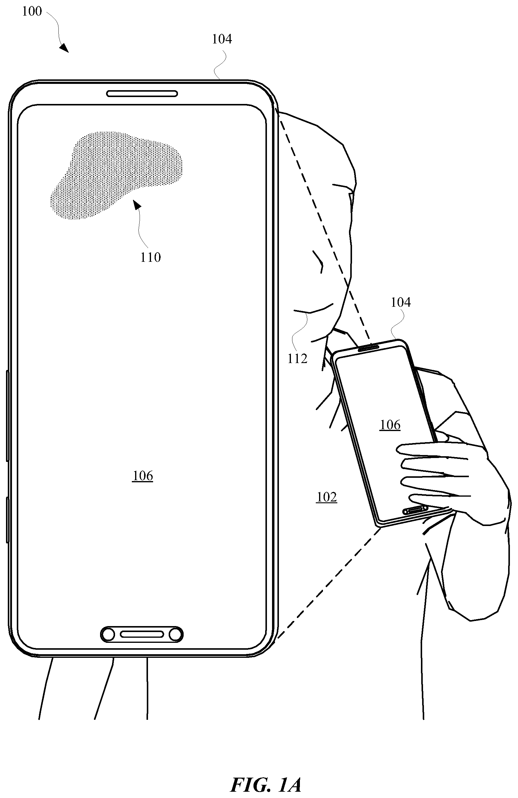 Patent US12430152 Figure 1 – Selectively invoking an automated assistant according to a result of shape detection at a capacitive array