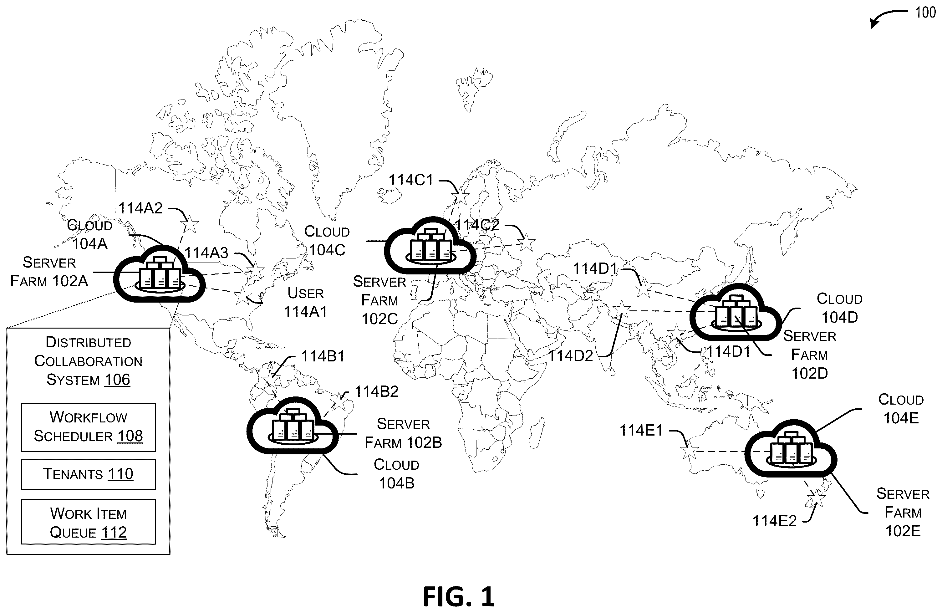 Patent US12430167 Figure 1 – Workflow-based scheduling and batching in multi-tenant distributed systems