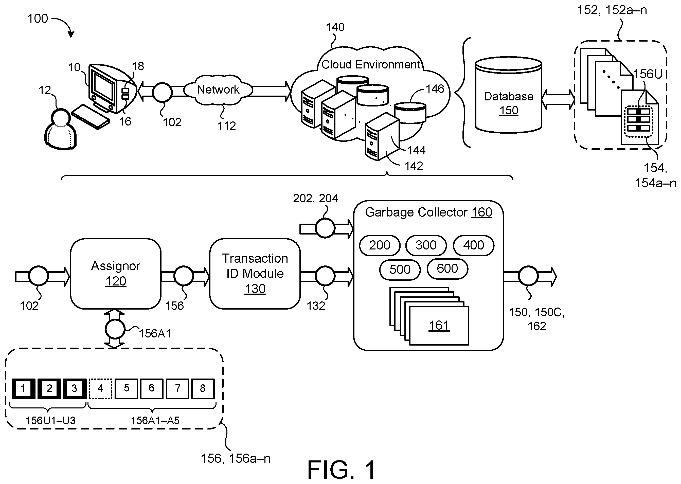 Patent US12430320 Figure 1 – Adaptive auto garbage collector in MVCC database system