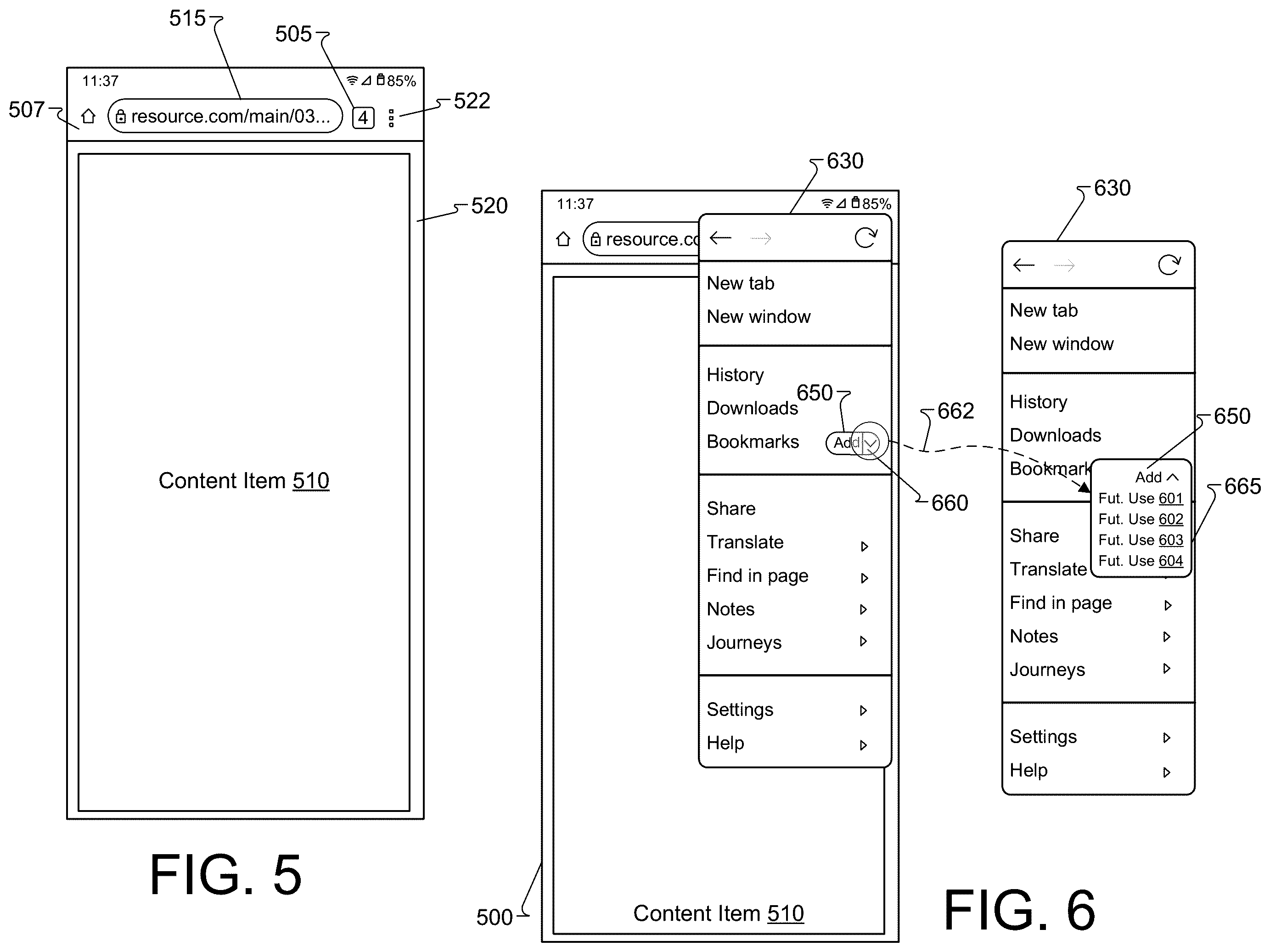 Patent US12430394 Figure 3 – Future use intents for saved resources in a browser environment