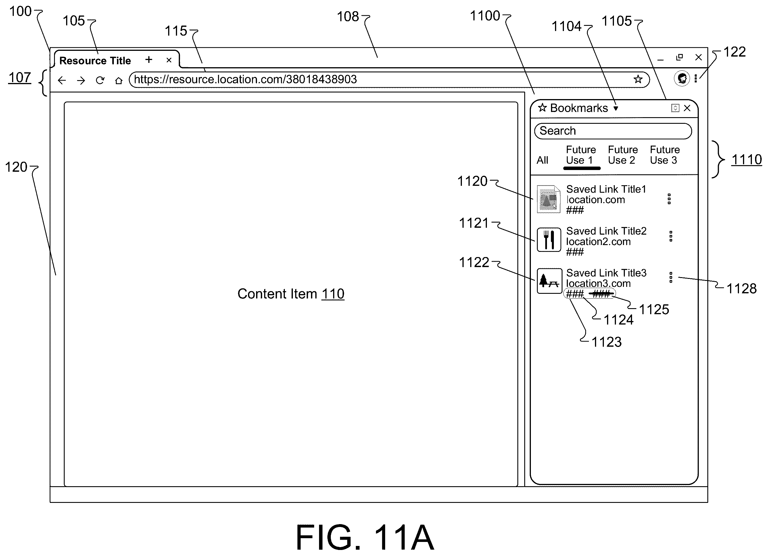 Patent US12430394 Figure 7 – Future use intents for saved resources in a browser environment