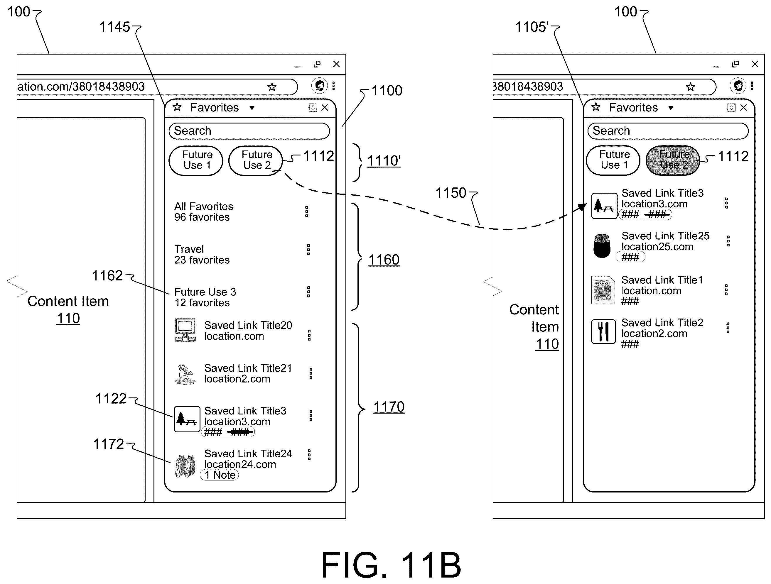 Patent US12430394 Figure 8 – Future use intents for saved resources in a browser environment