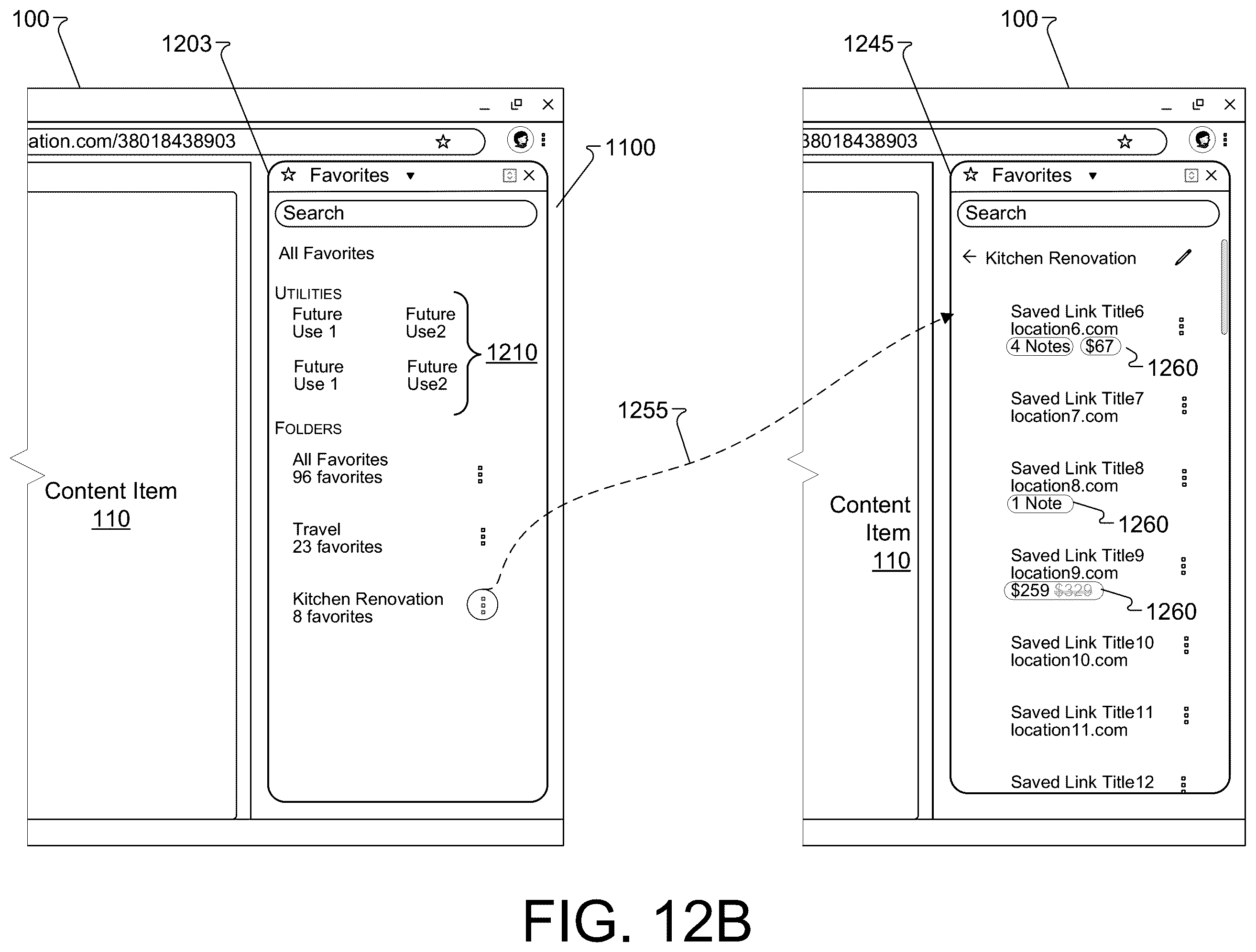 Patent US12430394 Figure 10 – Future use intents for saved resources in a browser environment