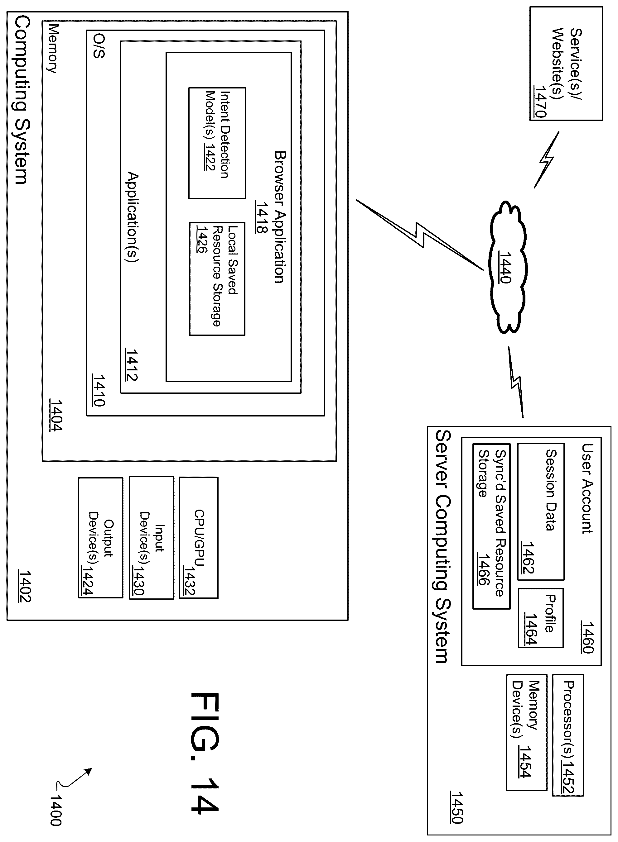 Patent US12430394 Figure 12 – Future use intents for saved resources in a browser environment