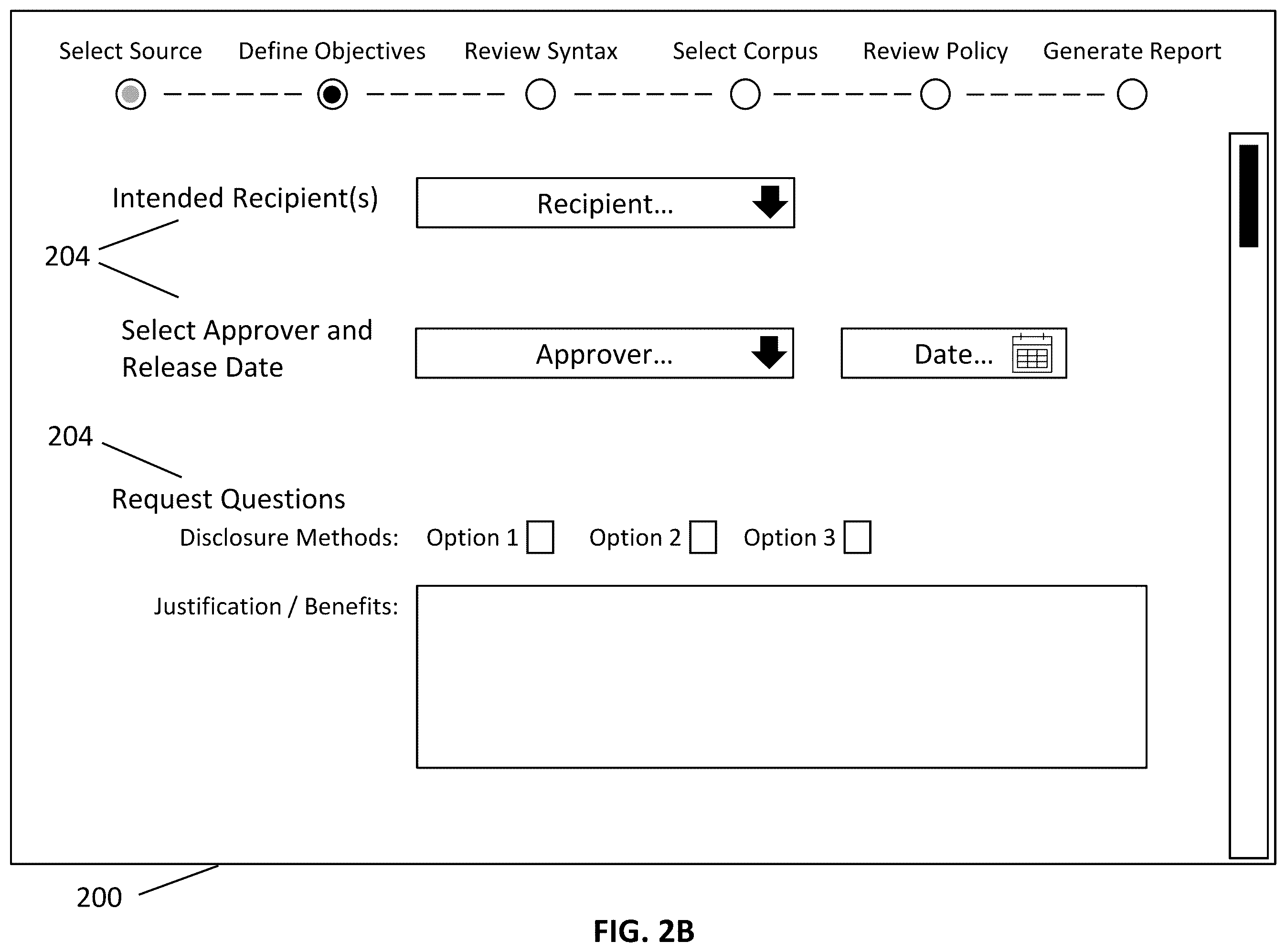 Patent US12430491 Figure 3 – Graphical user interface for syntax and policy compliance review