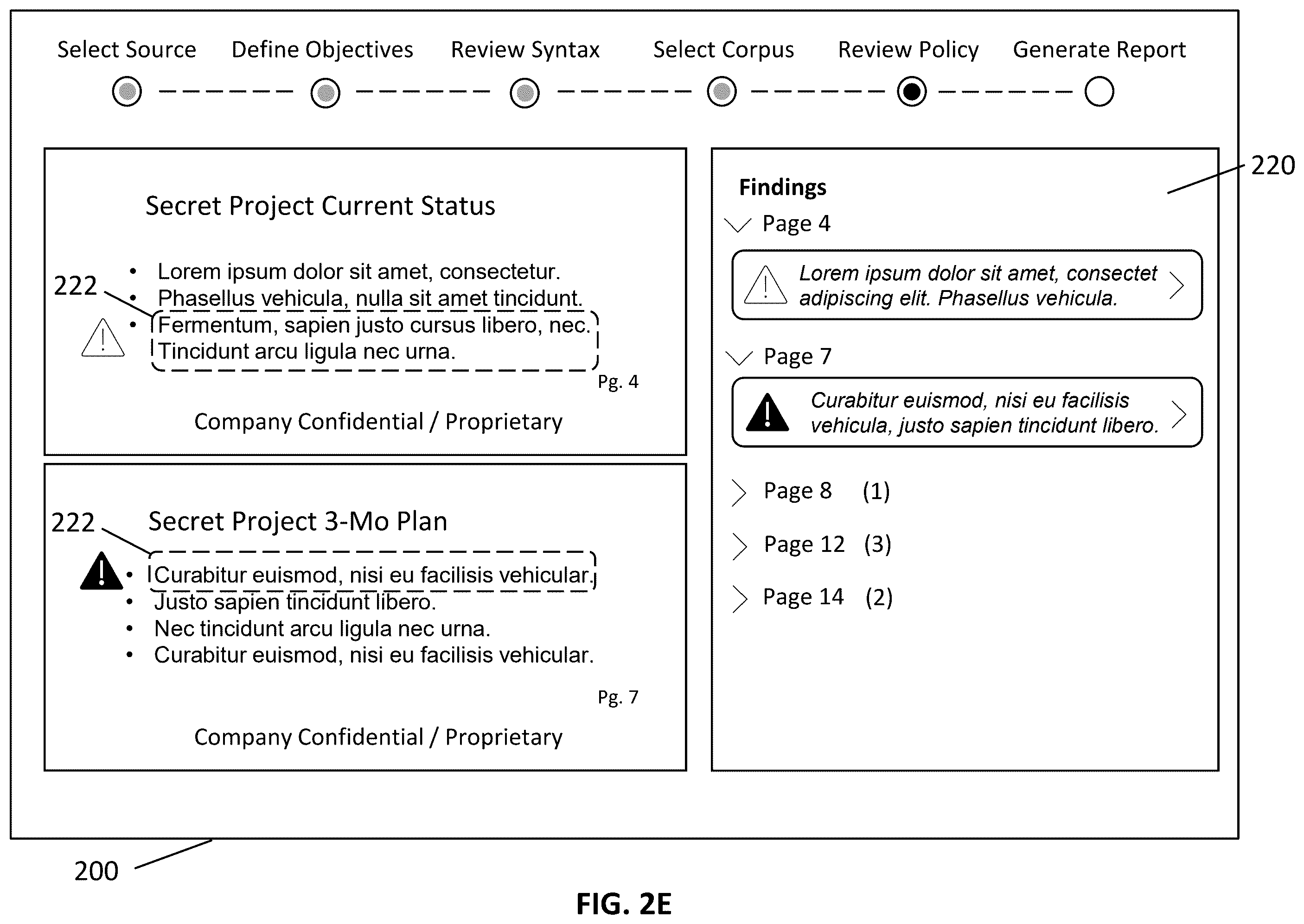 Patent US12430491 Figure 6 – Graphical user interface for syntax and policy compliance review