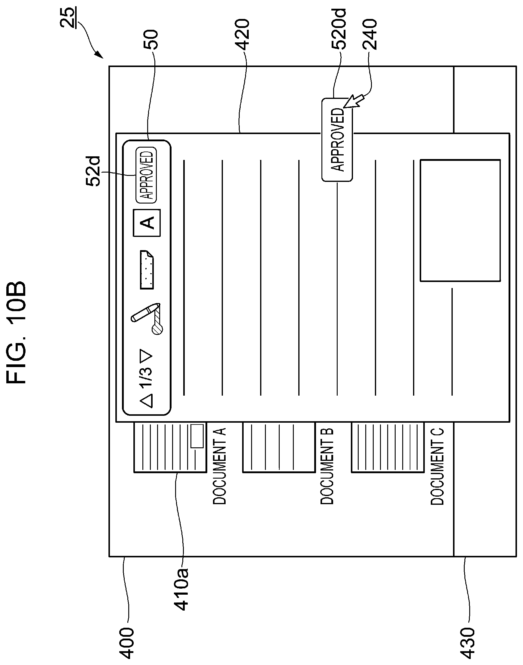 Patent US12430499 Figure 11 – Information processing apparatus, non-transitory computer readable medium, and information processing method for preventing an unintentional hiding of a document image during a user operation
