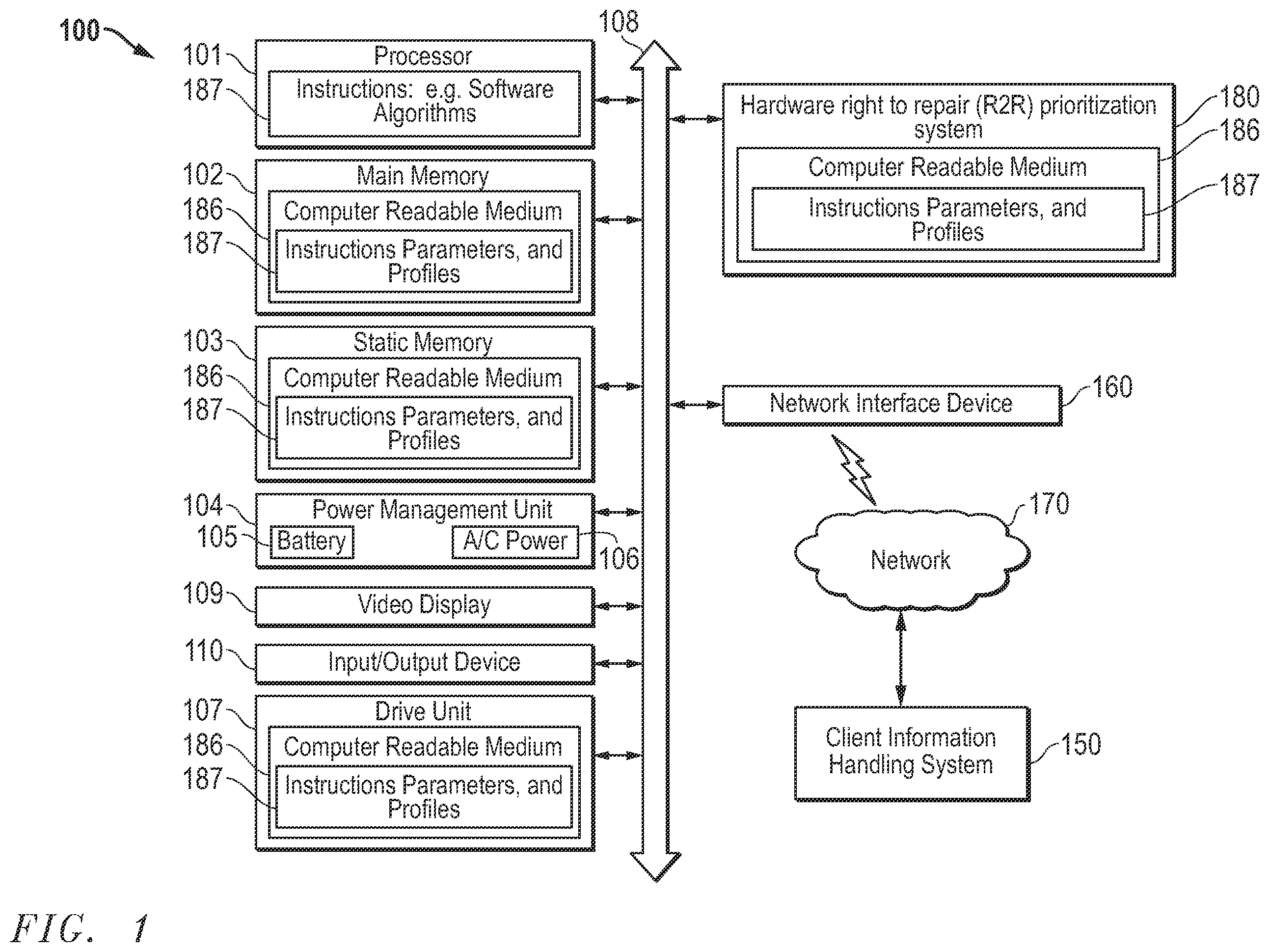 Patent US12430656 Figure 1 – Carbon footprint optimized system and method for recommending a priority for replacement or workload redistribution for hardware across an enterprise system