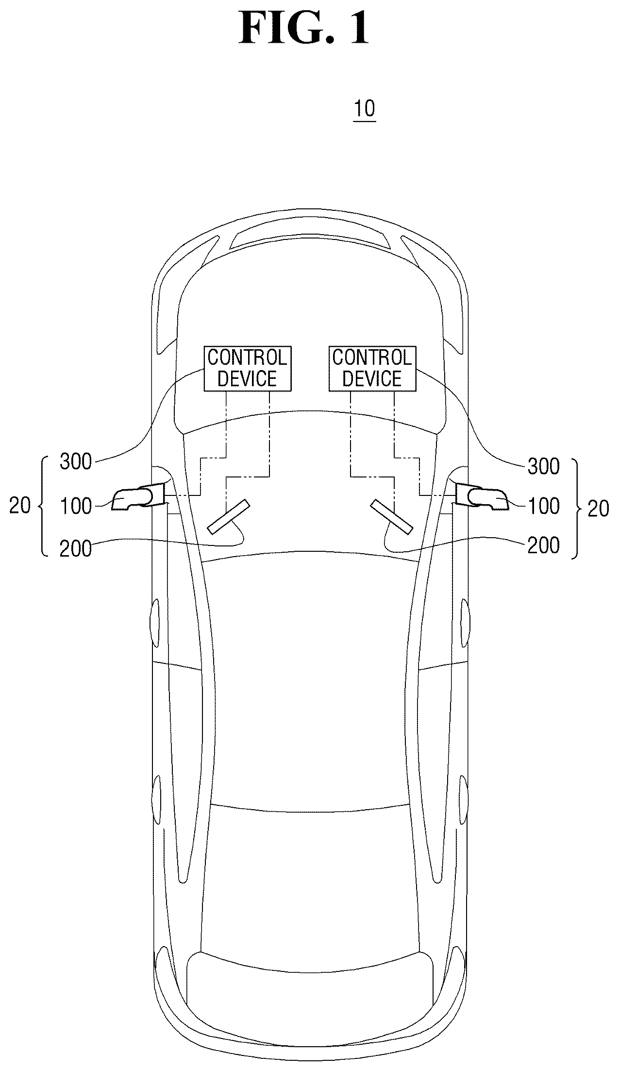 Patent US12430801 Figure 1 – Camera calibration for a digitial side mirror system