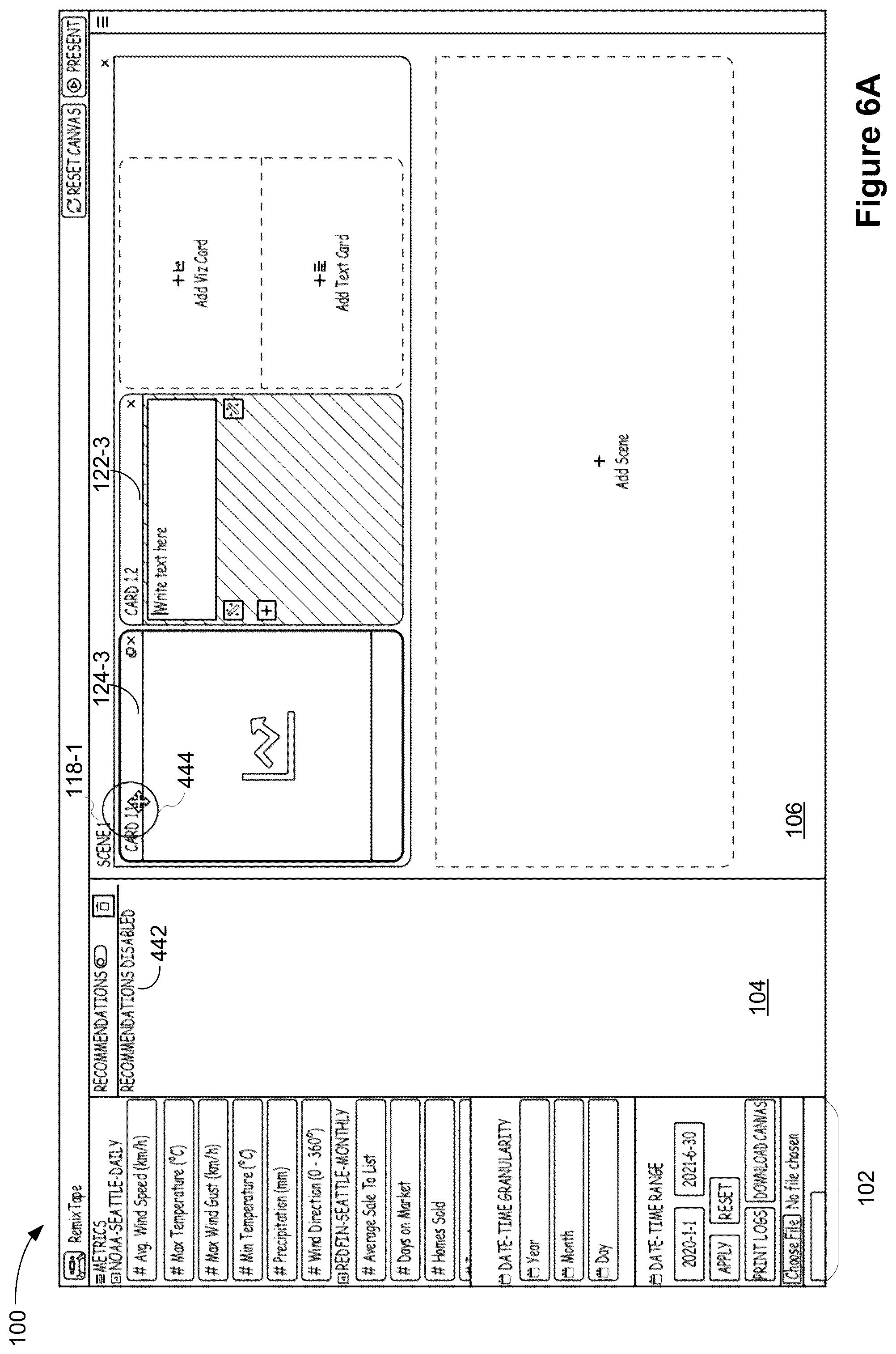 Patent US12430828 Figure 18 – User interface for presenting time series metrics