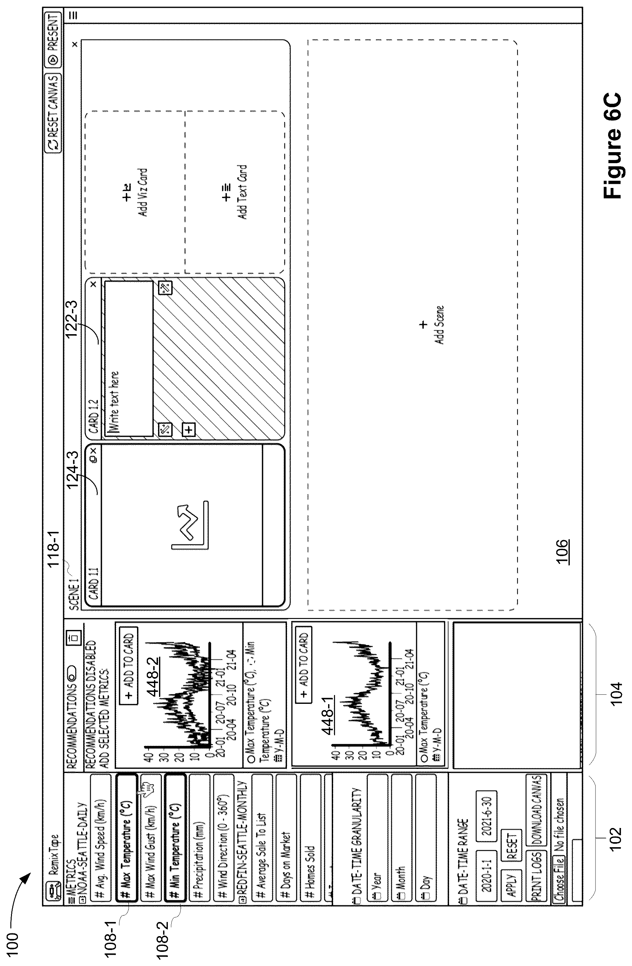 Patent US12430828 Figure 20 – User interface for presenting time series metrics
