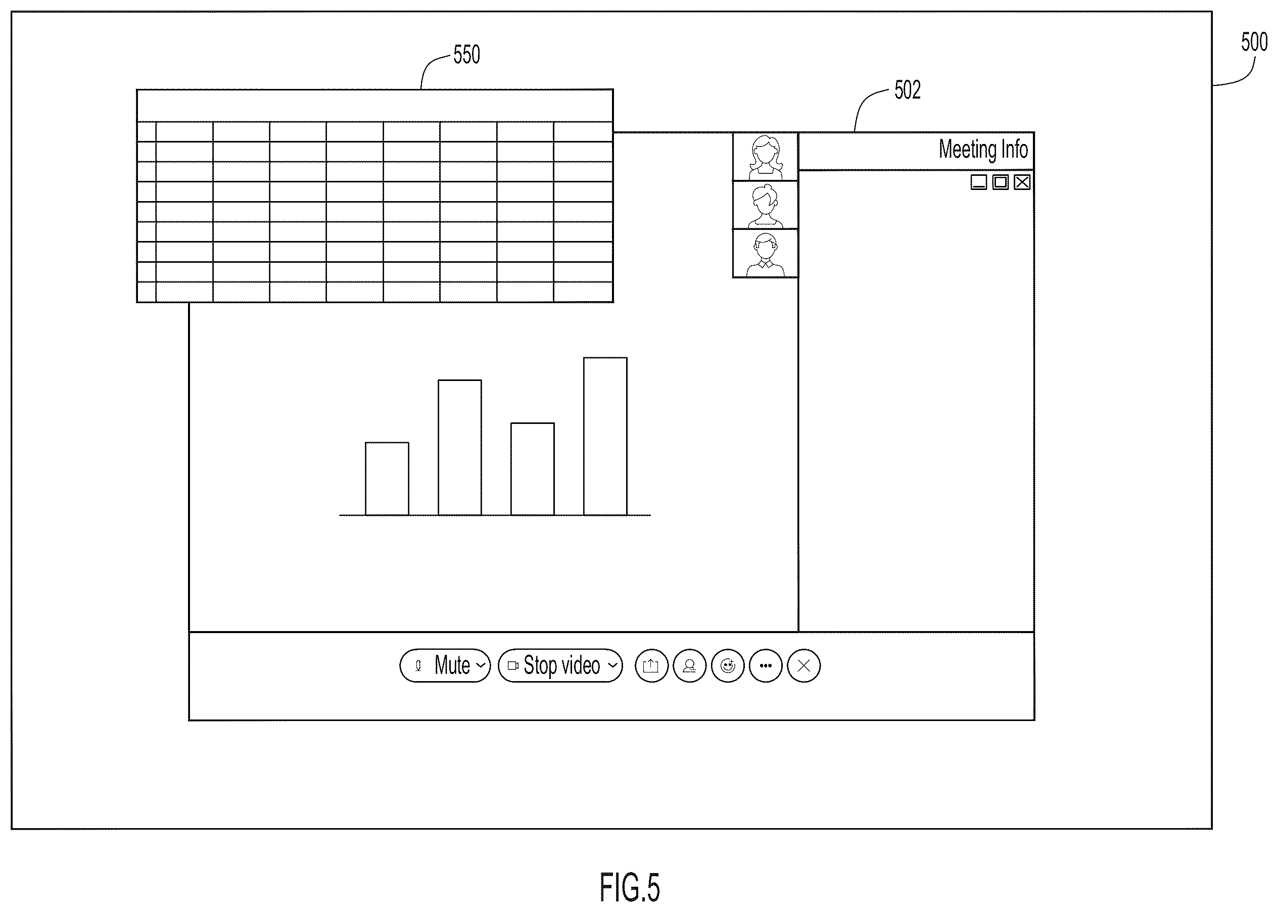 Patent US12430912 Figure 5 – Audience re-engagement during large online meetings