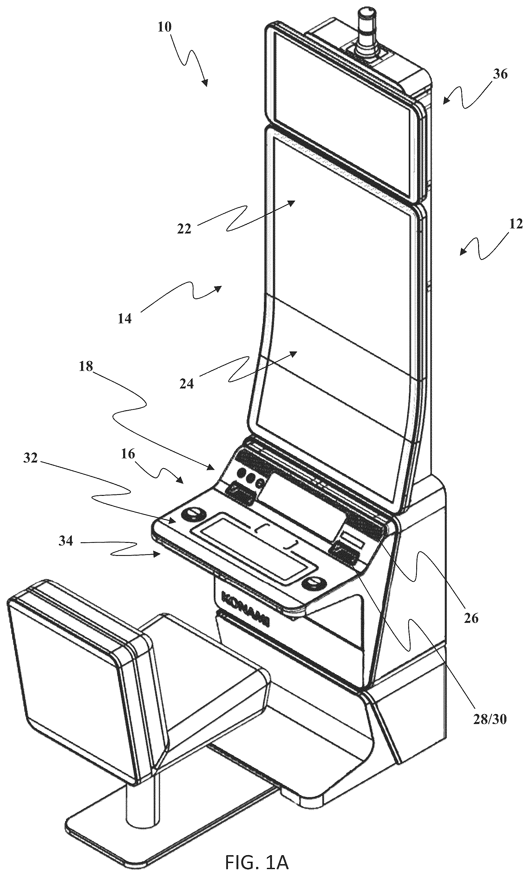 Patent US12430980 Figure 1 – Gaming machine and control method for operating gaming machines to display computer animated reel games