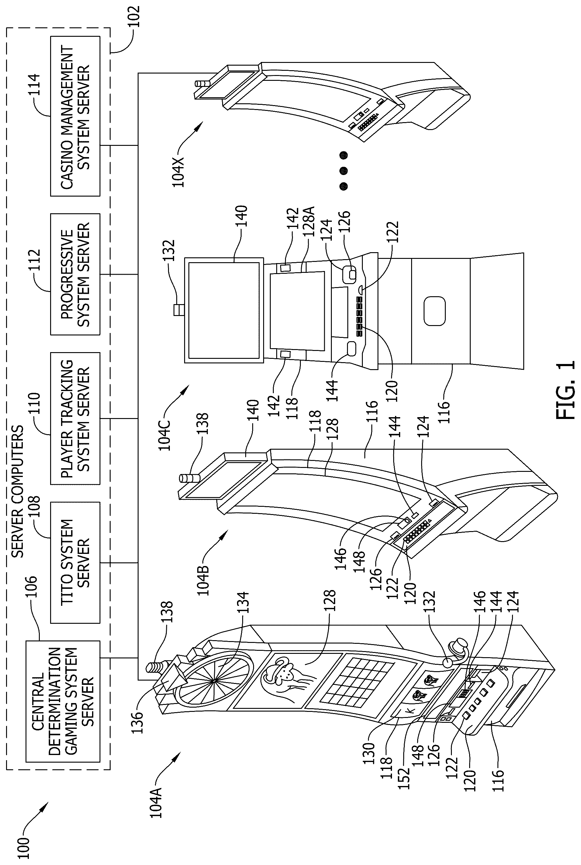 Patent US12430982 Figure 1 – Systems and method for metamorphic reel game features