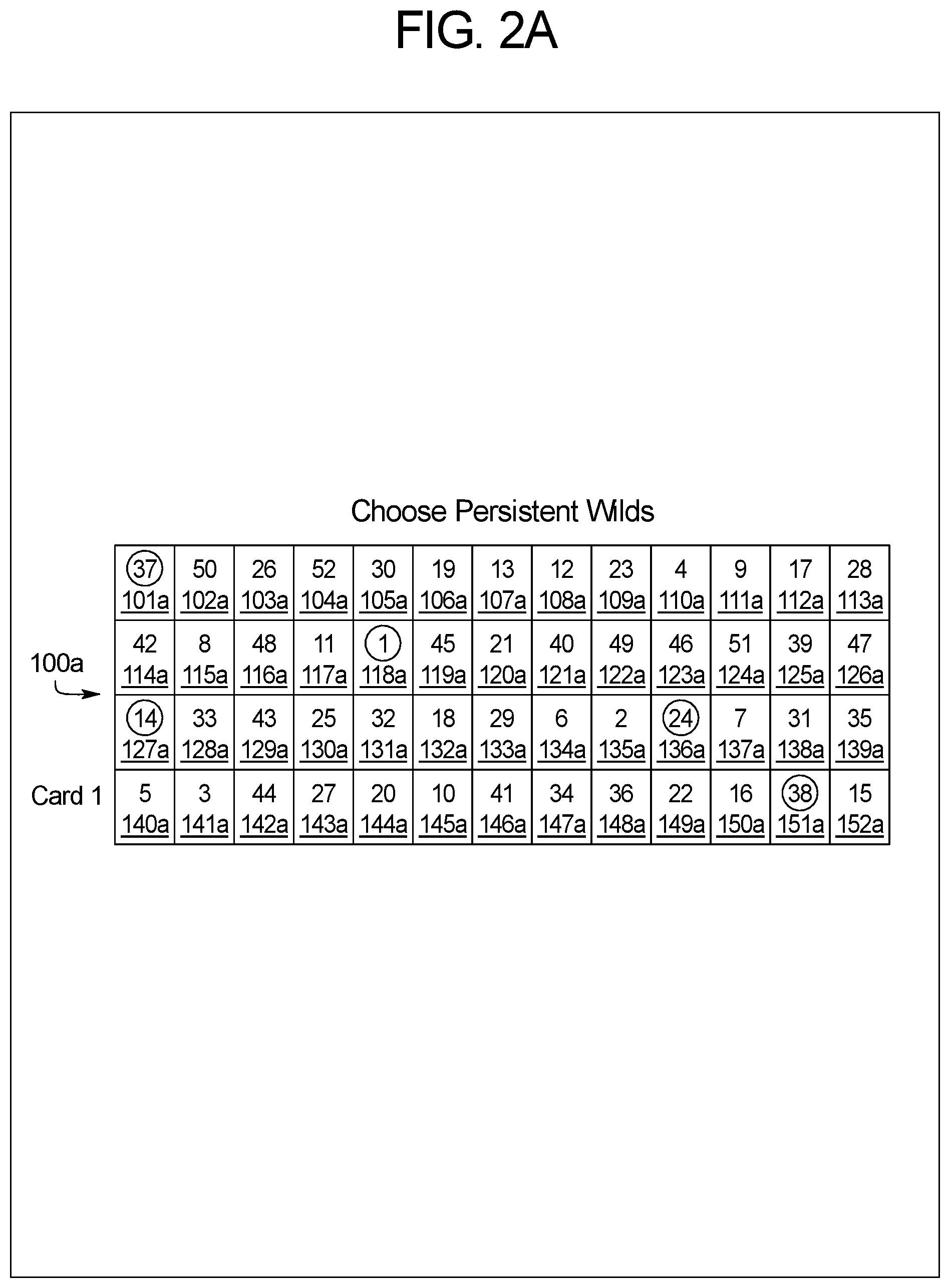 Patent US12430990 Figure 2 – Gaming system and method providing a class II bingo game with a player-selectable wild spot feature