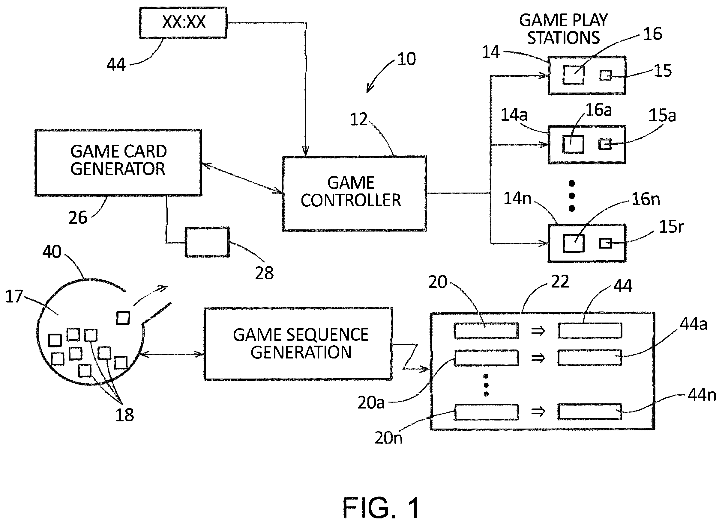 Patent US12430992 Figure 1 – Random draw game system and method