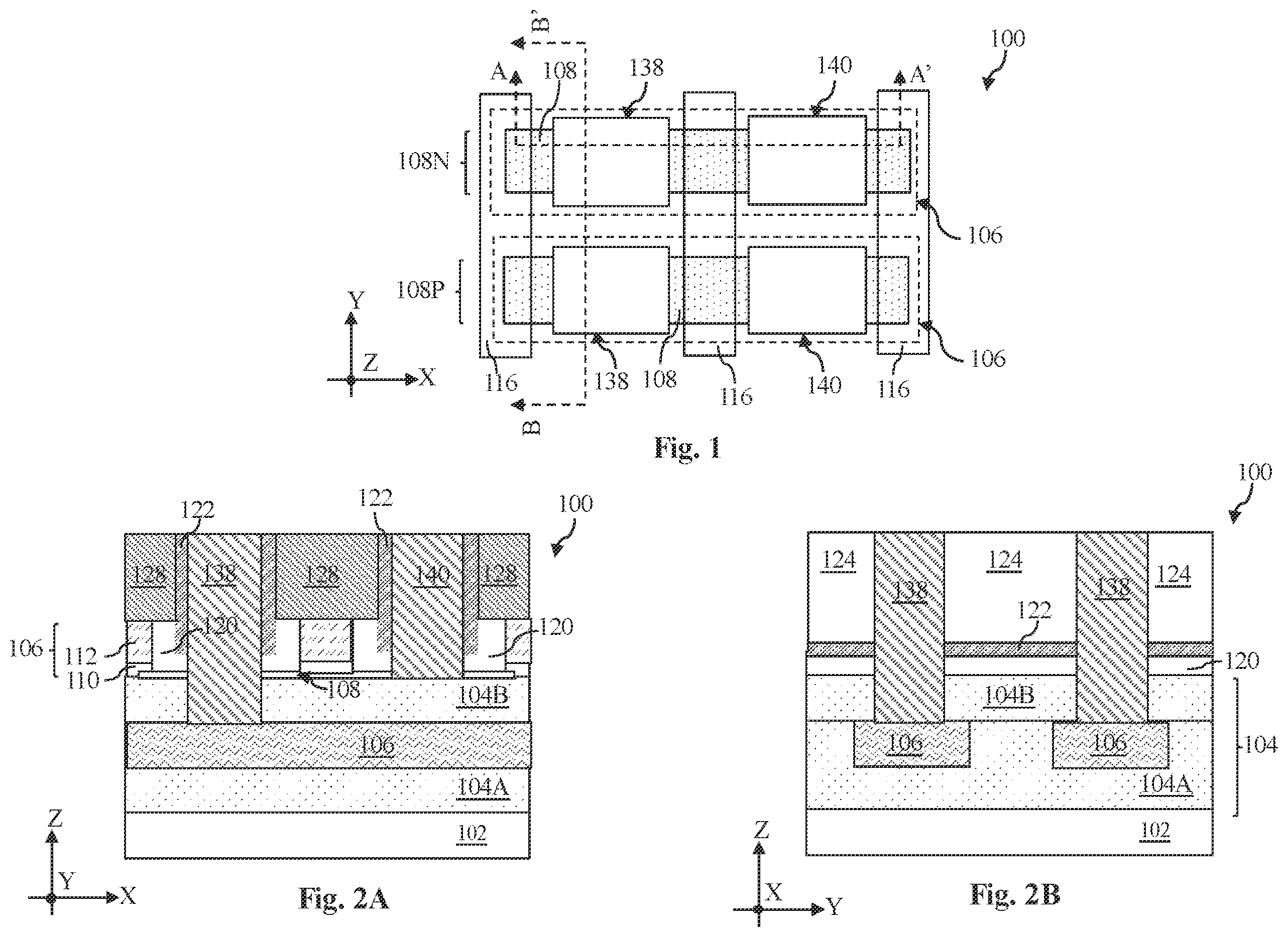Patent US12433003 Figure 1 – 2D-channel transistor structure with asymmetric substrate contacts