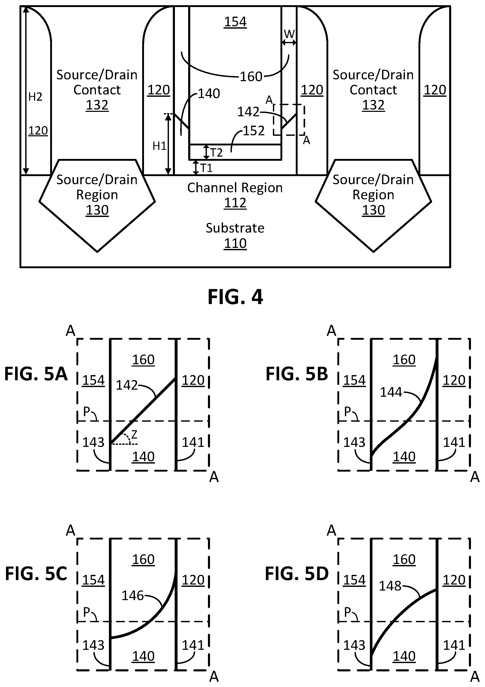 Patent US12433007 Figure 8 – Transistor gate trench engineering to decrease capacitance and resistance