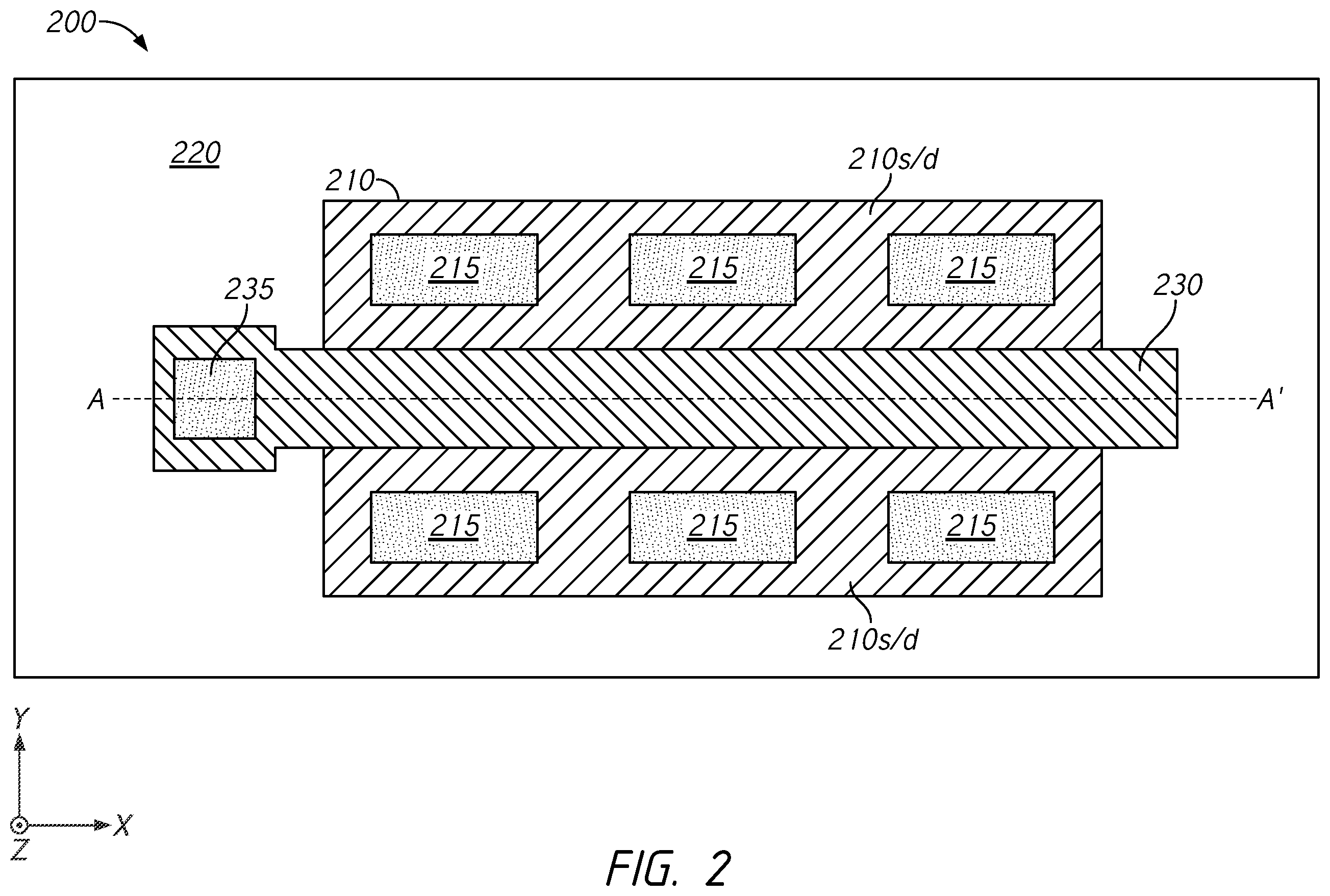 Patent US12433009 Figure 2 – Apparatuses including a semiconductor transistor and methods for forming same