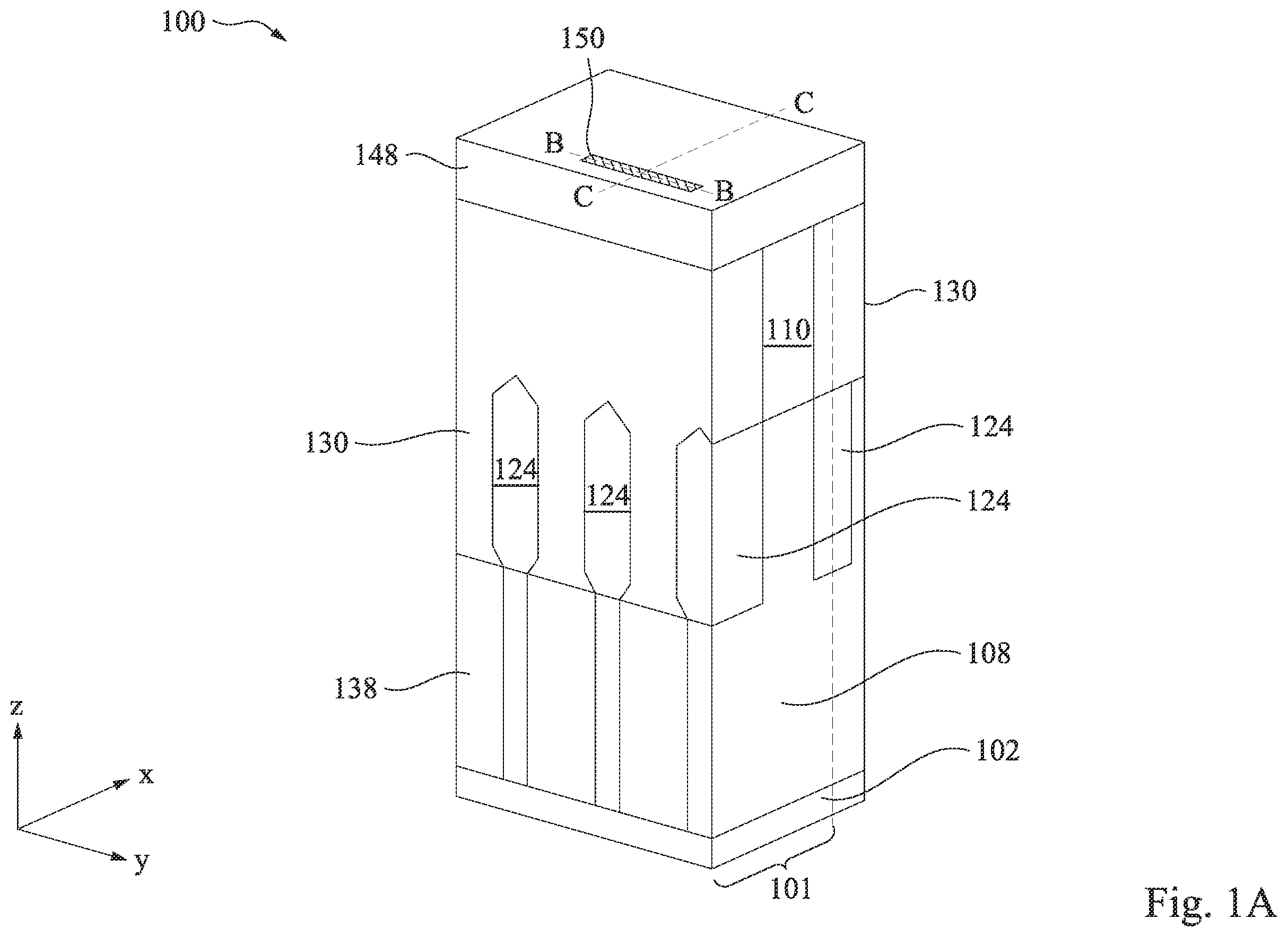 Patent US12433010 Figure 1 – Source/drain structure for semiconductor fin field effect transistor (finFET) device having graded germanium
