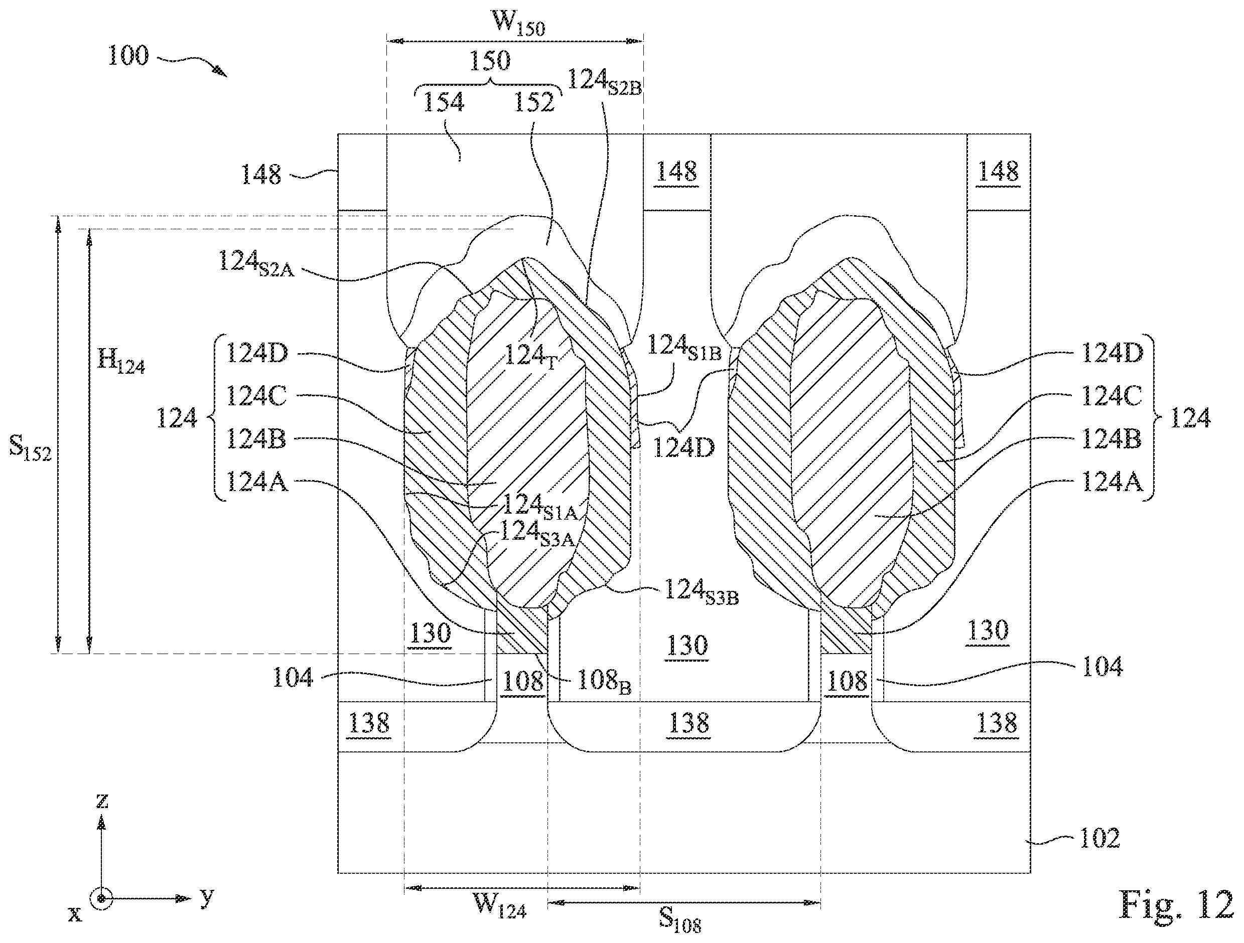 Patent US12433010 Figure 16 – Source/drain structure for semiconductor fin field effect transistor (finFET) device having graded germanium