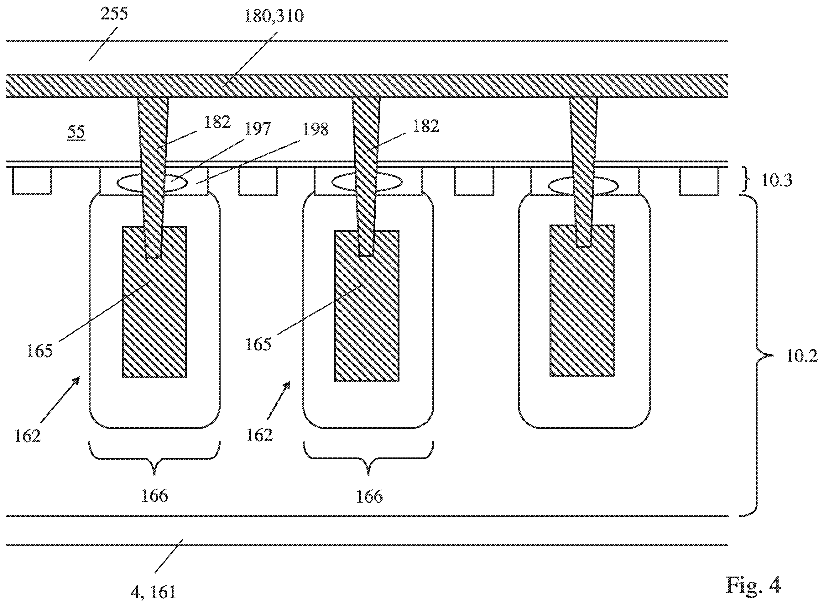 Patent US12433013 Figure 4 – Semiconductor die with a vertical transistor device