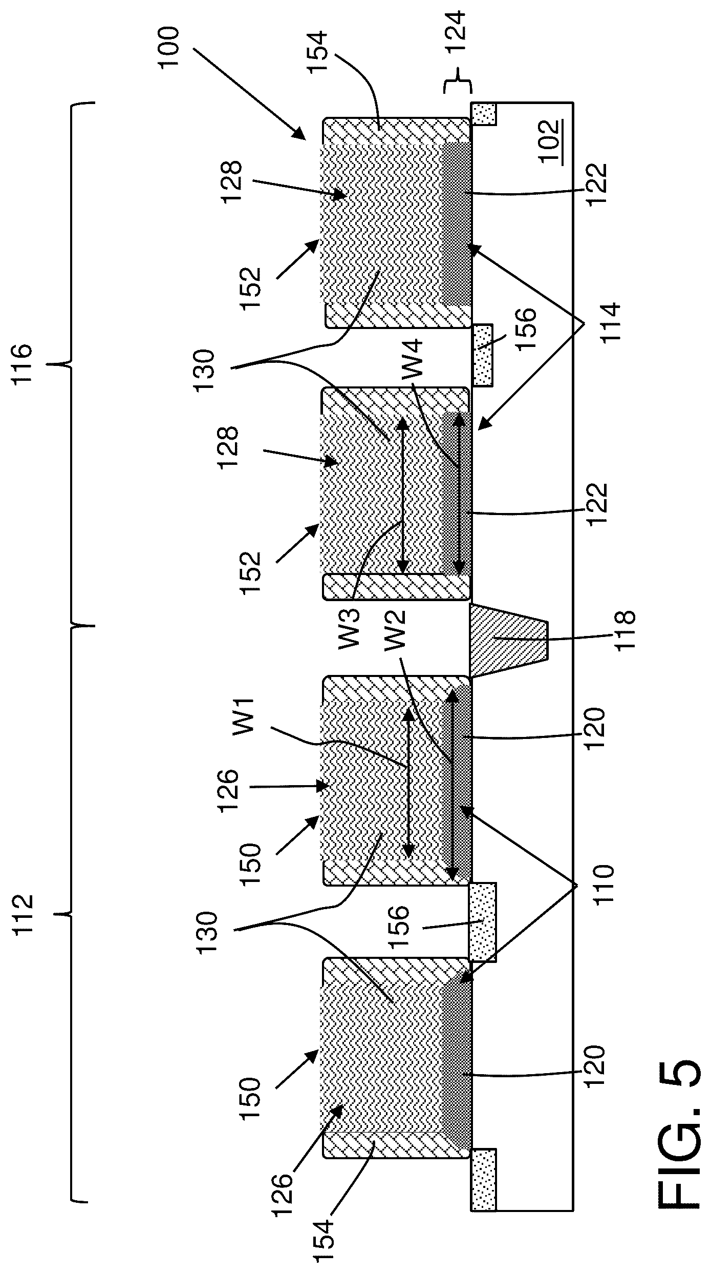 Patent US12433014 Figure 5 – Structure having different gate dielectric widths in different regions of substrate