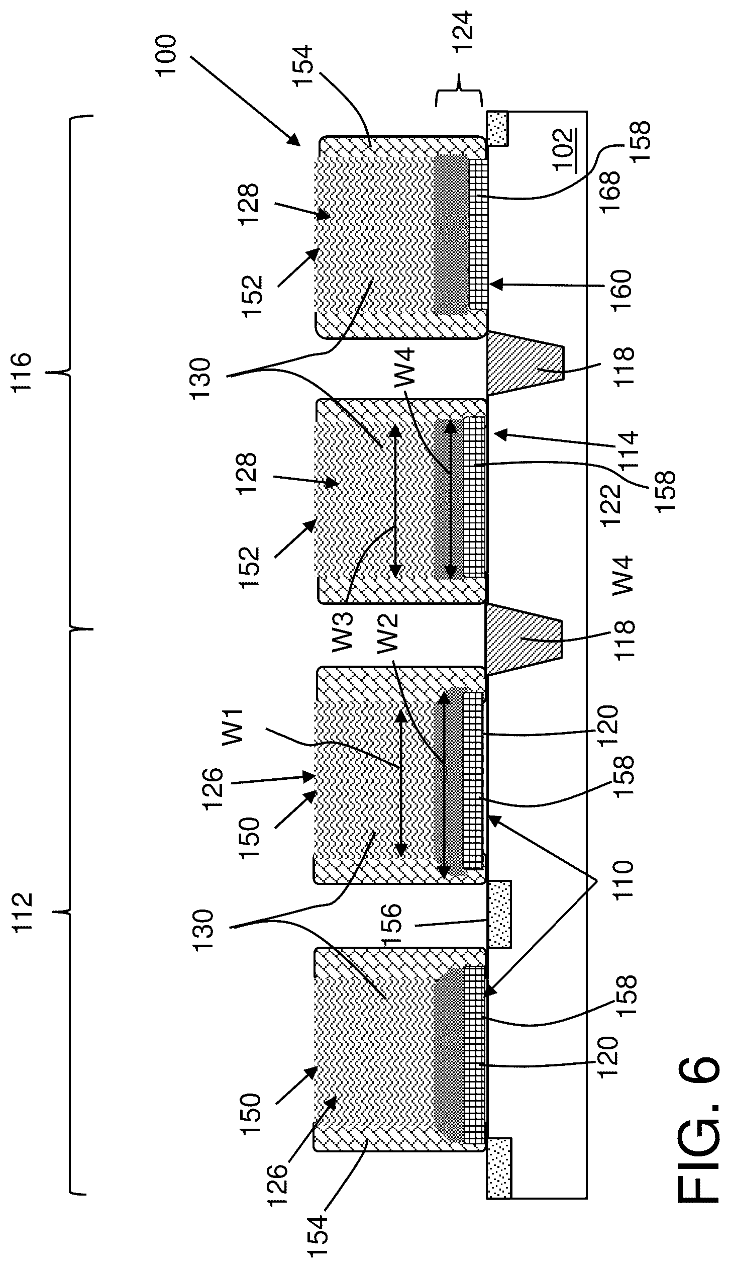 Patent US12433014 Figure 6 – Structure having different gate dielectric widths in different regions of substrate