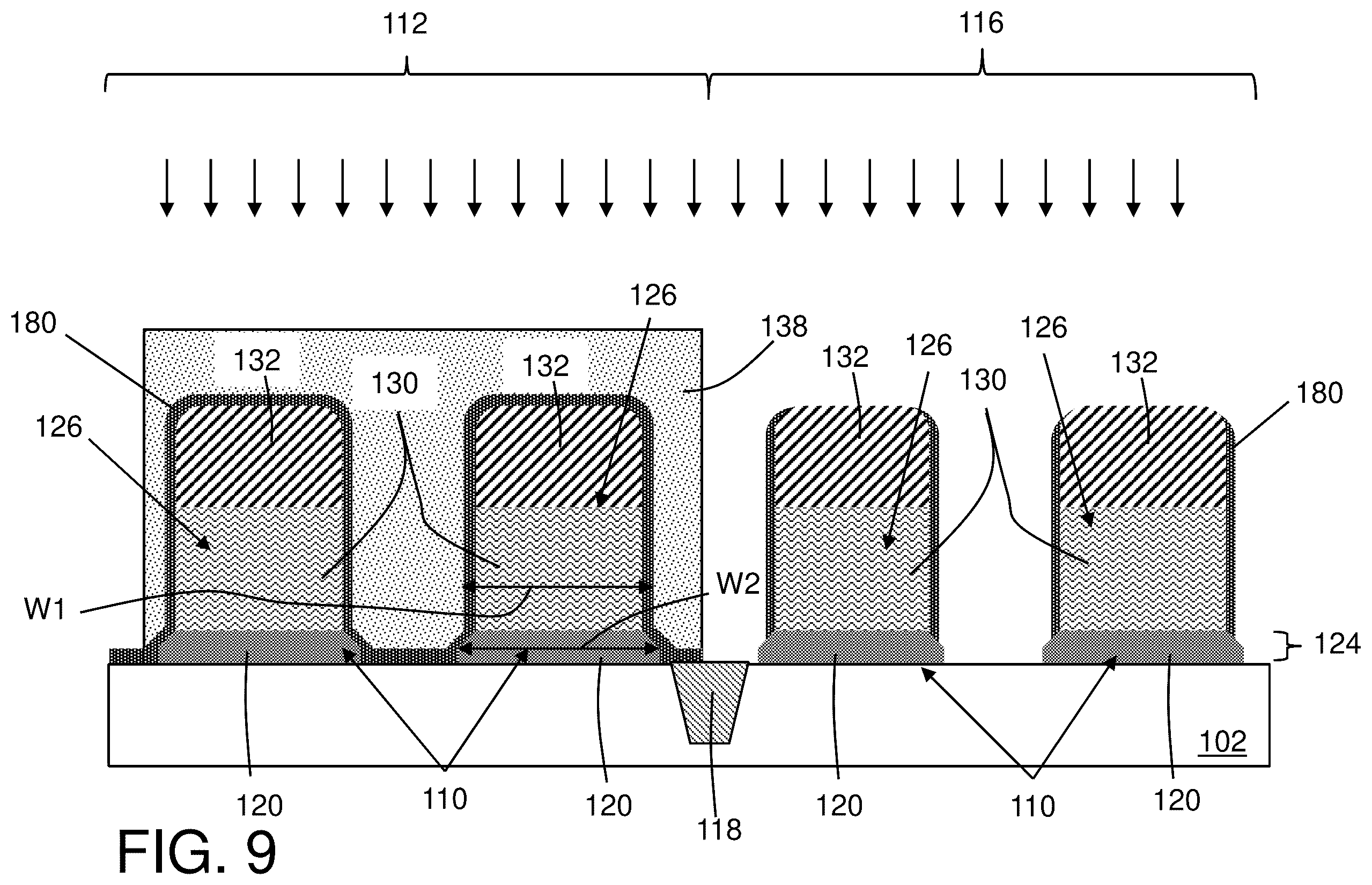 Patent US12433014 Figure 9 – Structure having different gate dielectric widths in different regions of substrate
