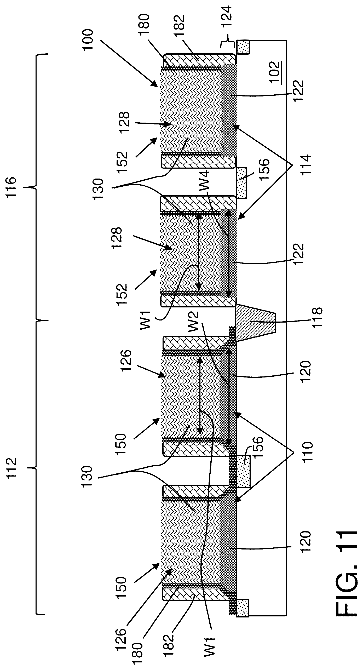 Patent US12433014 Figure 11 – Structure having different gate dielectric widths in different regions of substrate