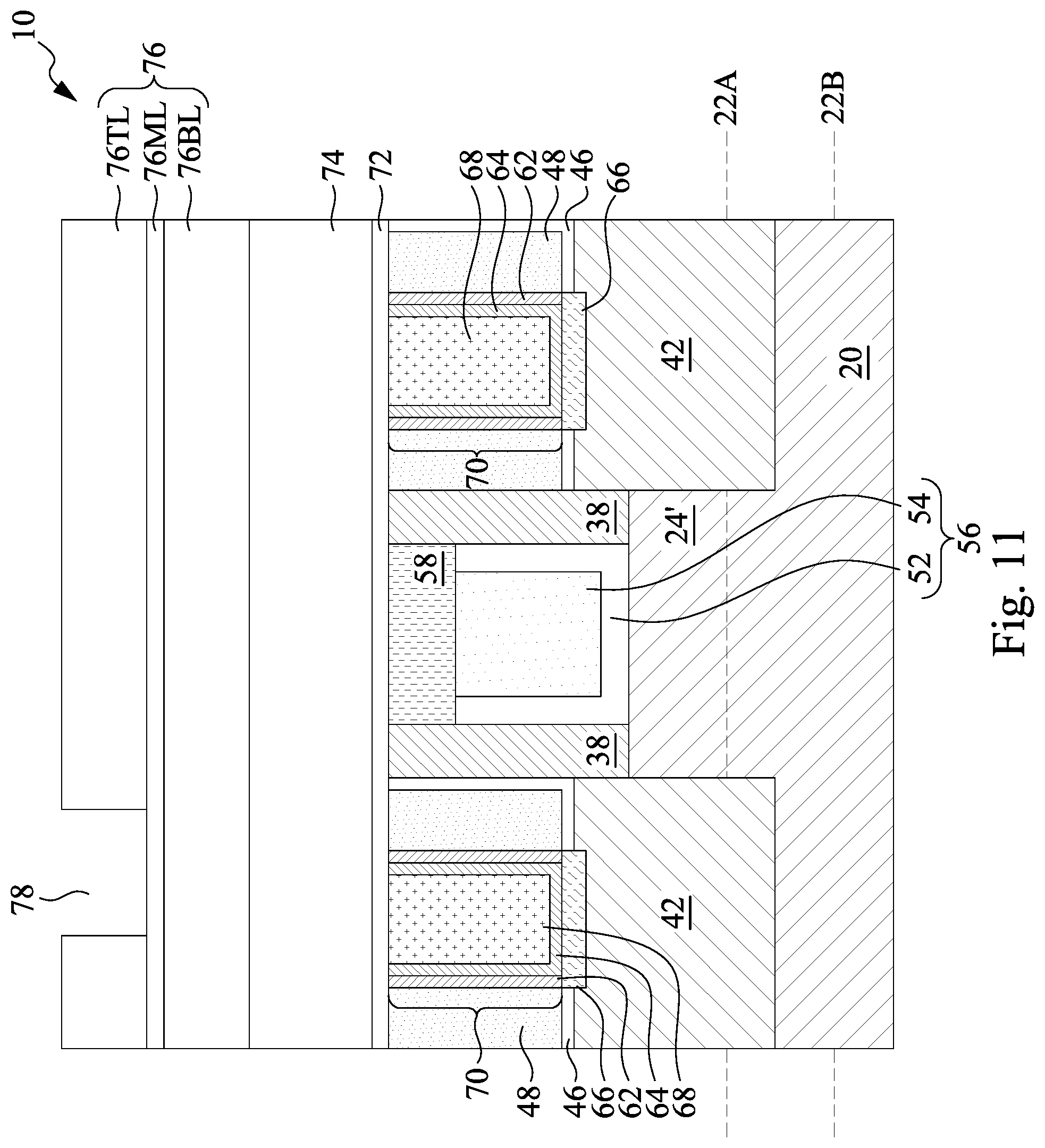Patent US12433018 Figure 14 – Extended side contacts for transistors and methods forming same