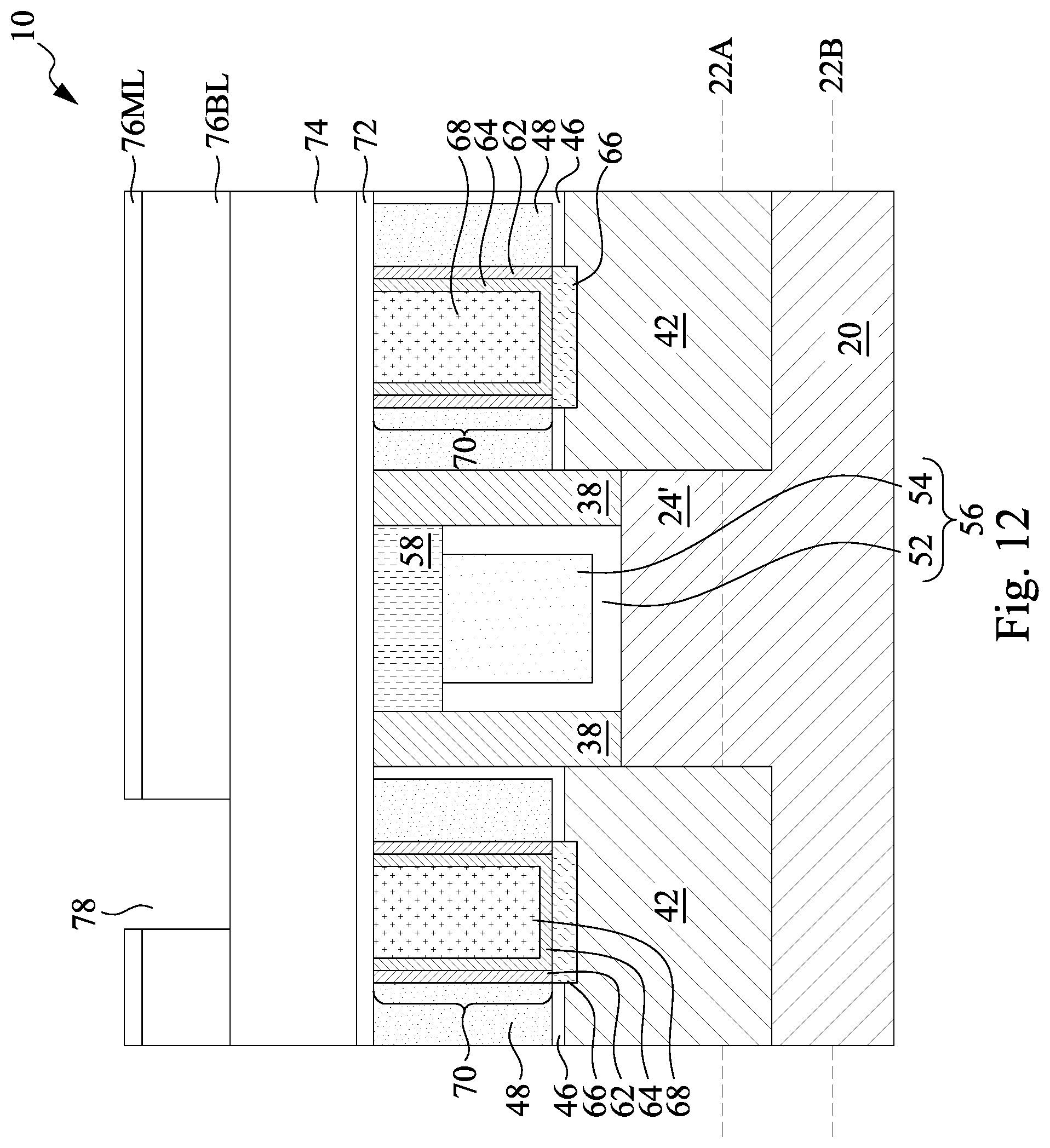 Patent US12433018 Figure 15 – Extended side contacts for transistors and methods forming same