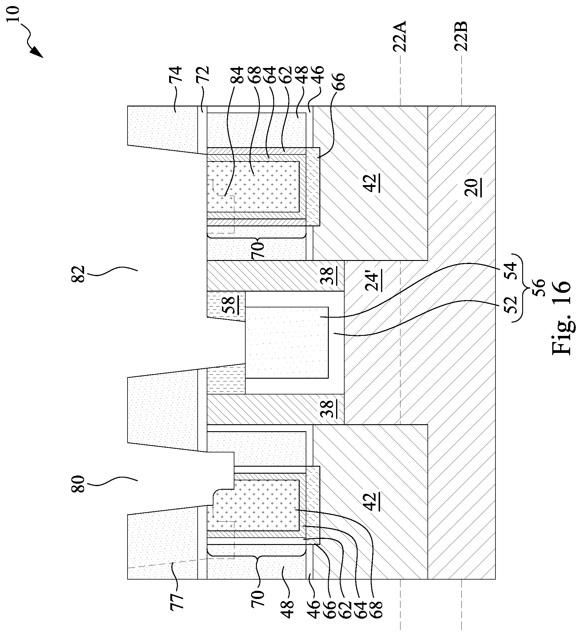 Patent US12433018 Figure 19 – Extended side contacts for transistors and methods forming same