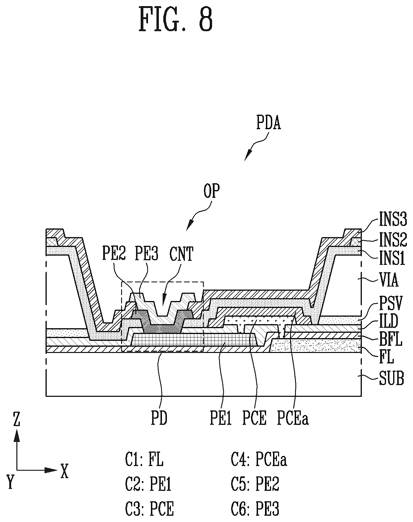 Patent US12433023 Figure 7 – Display device and method of manufacturing the same
