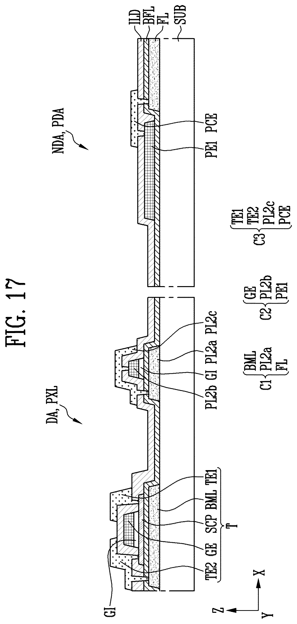 Patent US12433023 Figure 15 – Display device and method of manufacturing the same