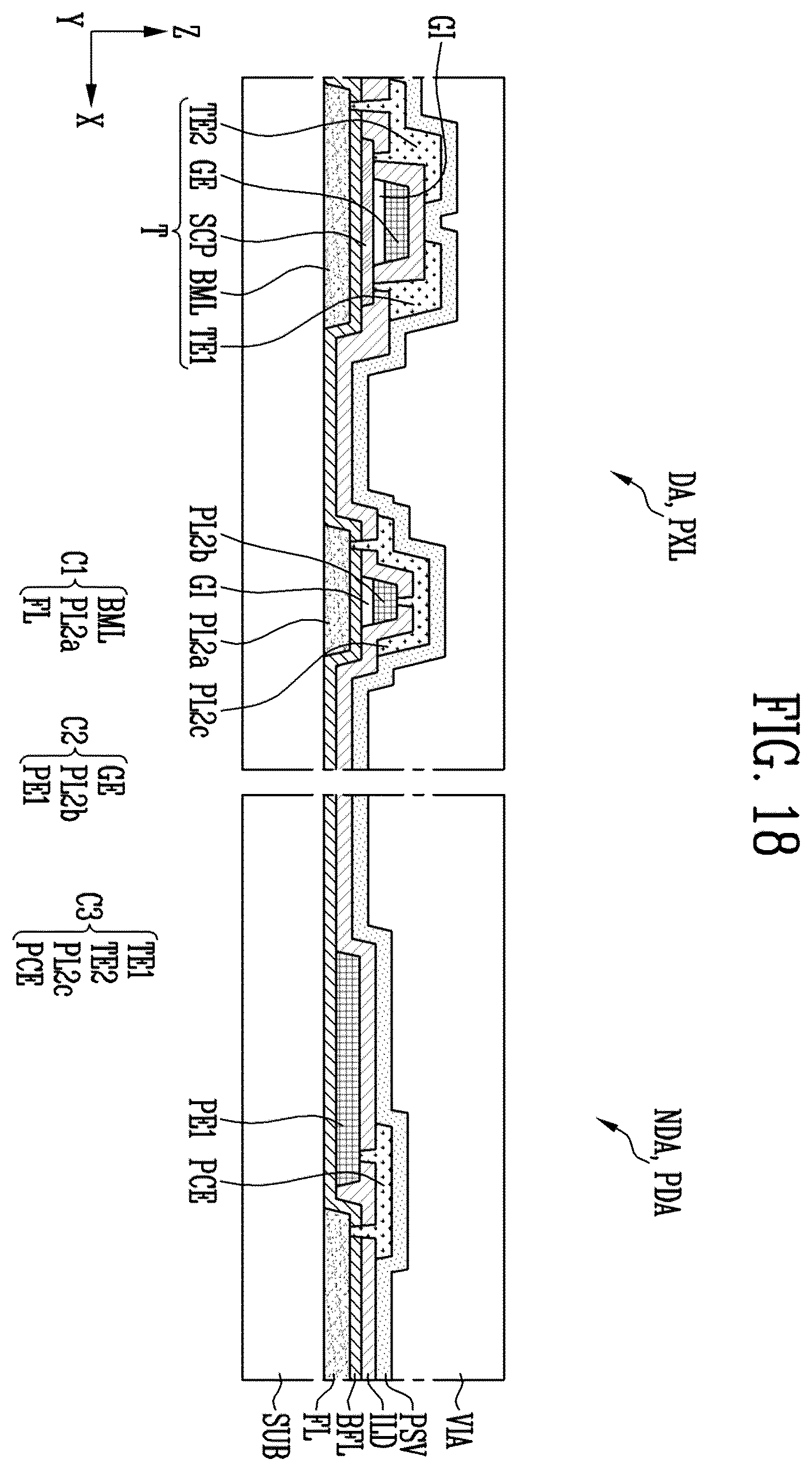 Patent US12433023 Figure 16 – Display device and method of manufacturing the same