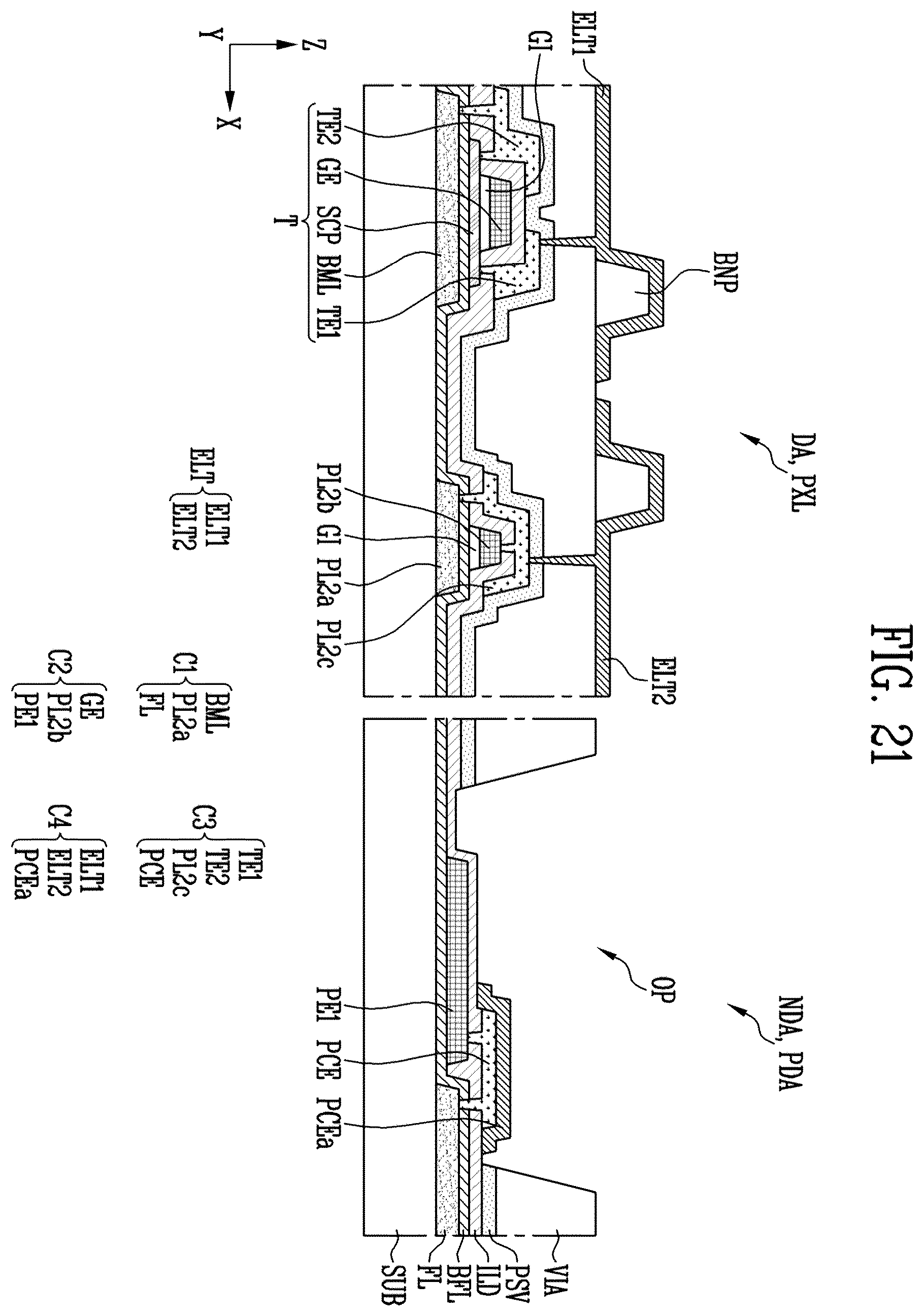 Patent US12433023 Figure 19 – Display device and method of manufacturing the same