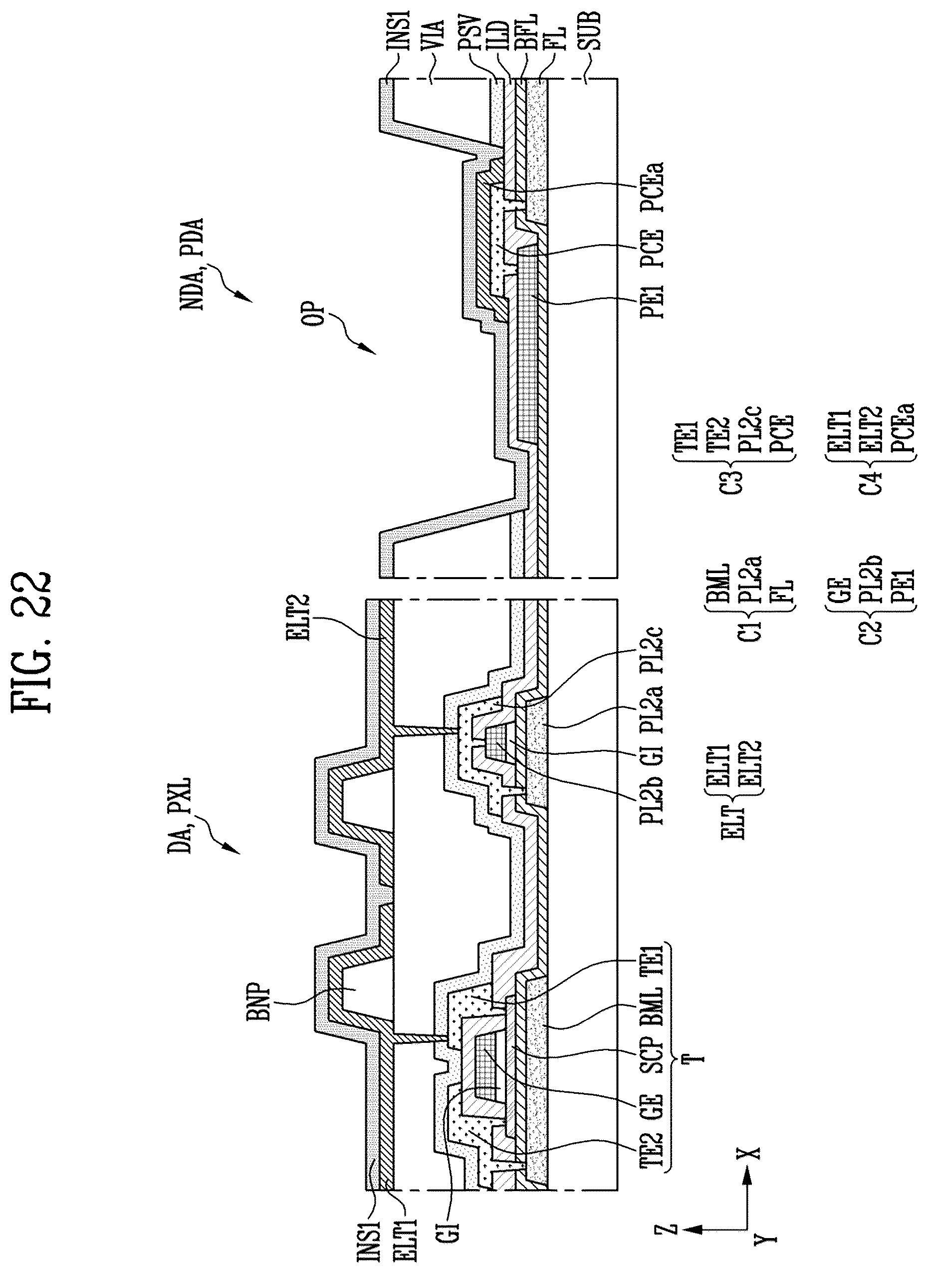 Patent US12433023 Figure 20 – Display device and method of manufacturing the same